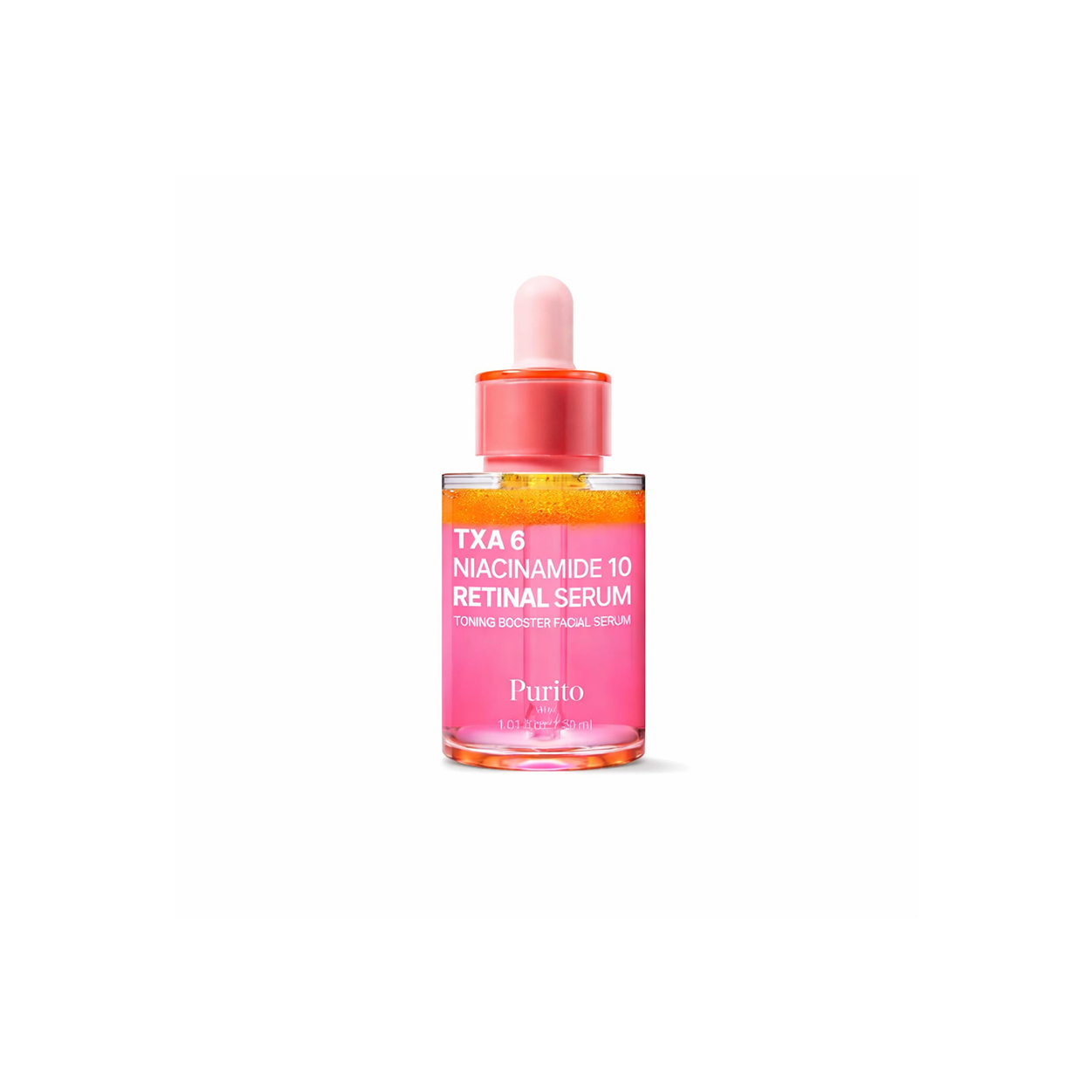 Purito TXA 6 Niacinamide 10 Retinal Serum brightening face serum 30ml packaging designed to reduce dark spots and uneven skin tone