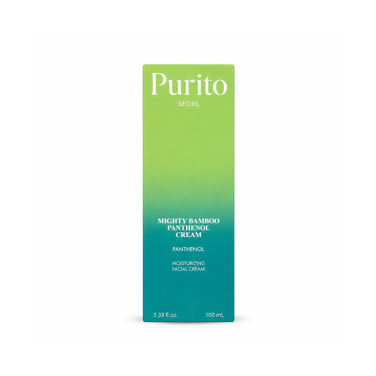 Purito Seoul Mighty Bamboo Panthenol Cream 100ml moisturizing face cream for skin barrier repair and long-lasting hydration for sensitive skin.