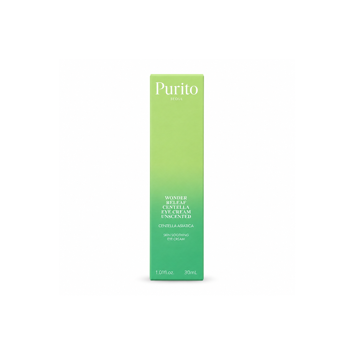 Purito Wonder Releaf Centella Eye Cream Unscented 30ml, soothing Centella Asiatica eye cream for delicate under-eye skin