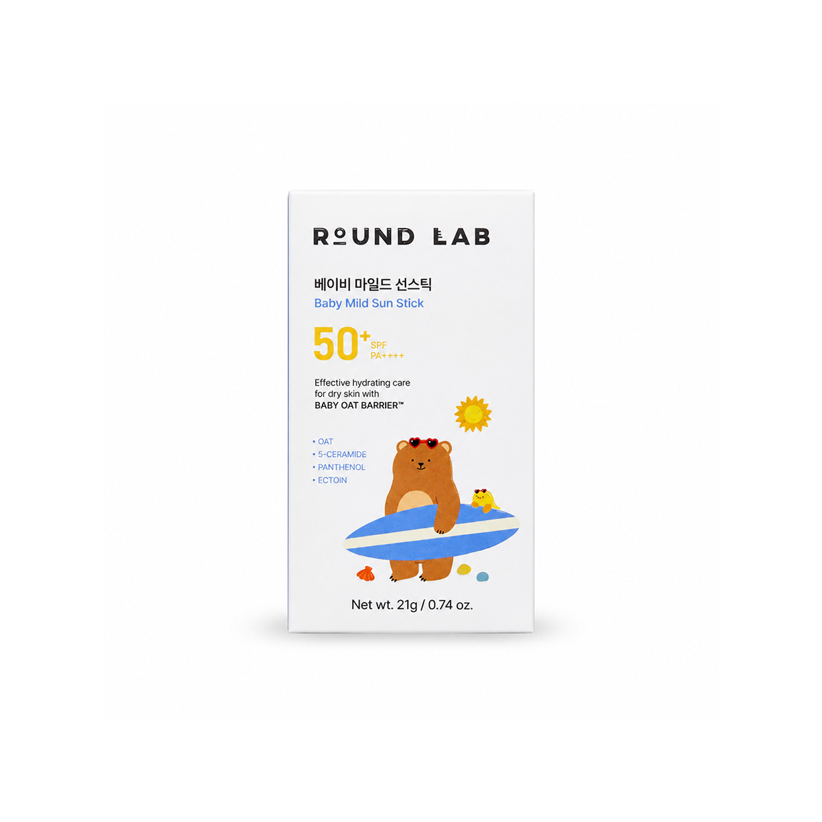 ROUND LAB Baby Mild Sun Stick SPF 50+ PA++++ facial sunscreen stick 21g for dry and sensitive skin