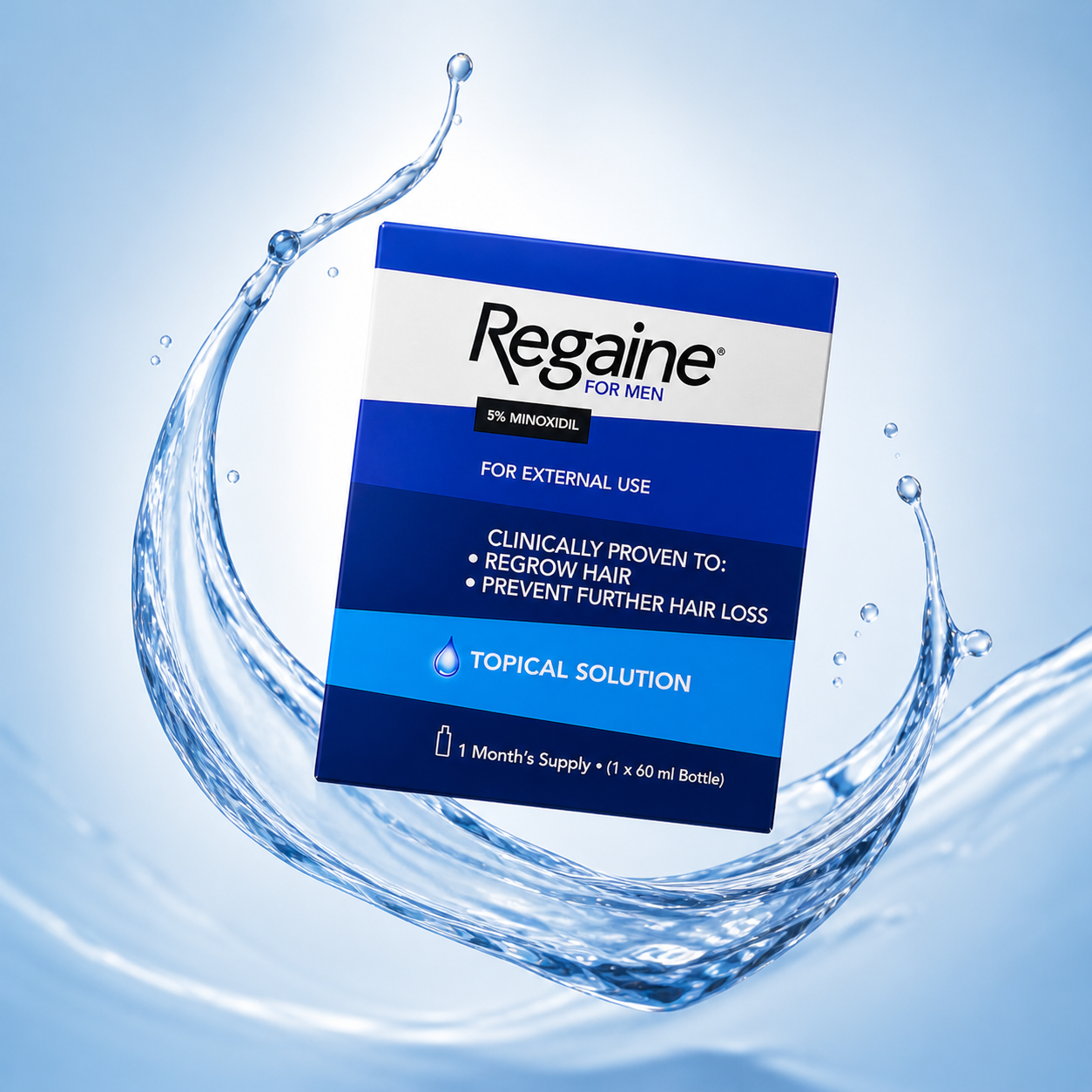 Regaine For Men 5% Minoxidil Topical Solution 60ml hair regrowth treatment helps reduce hair loss and support scalp coverage