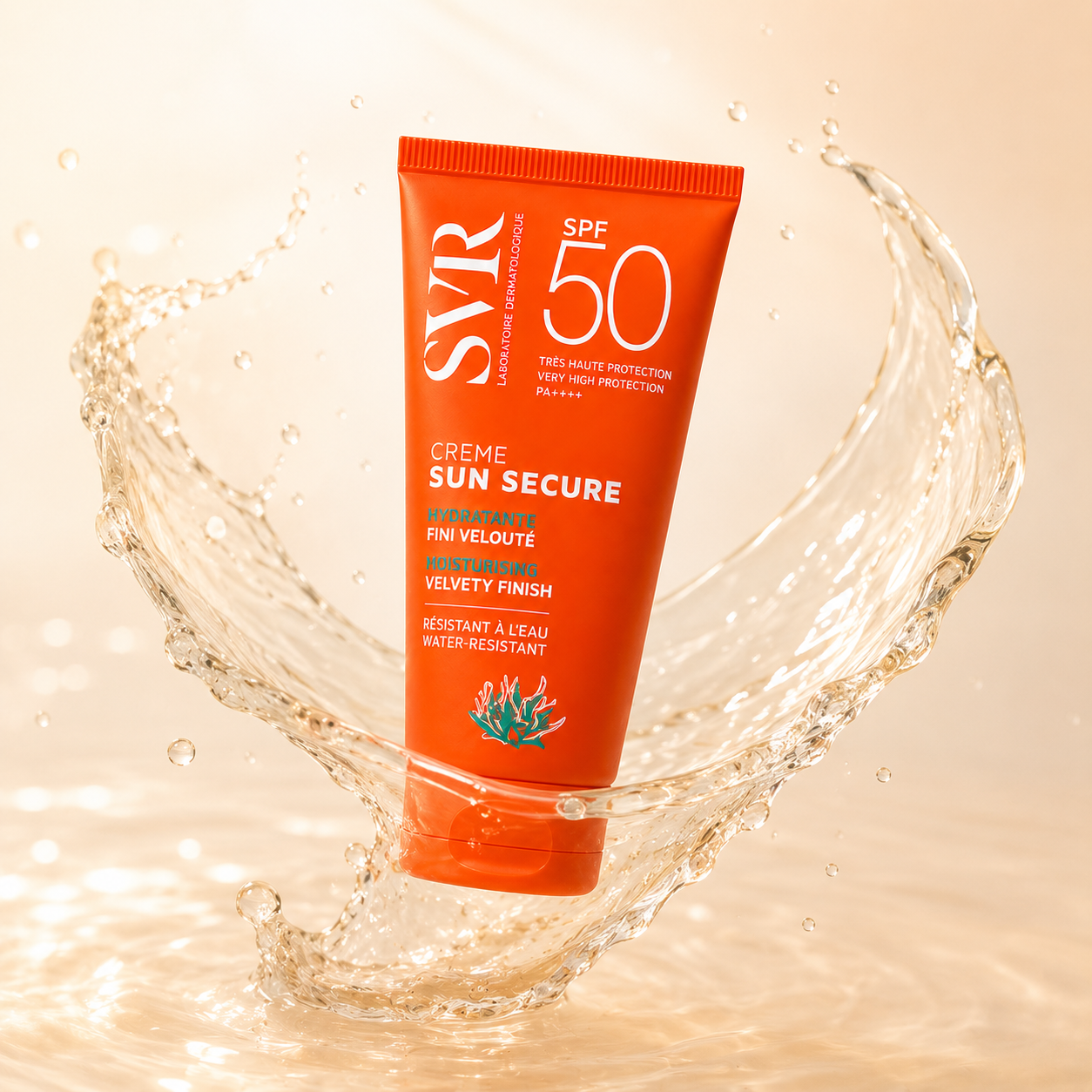 SVR Sun Secure Crème SPF 50+ moisturising face sunscreen cream 50ml offering very high broad-spectrum UV protection for sensitive skin.