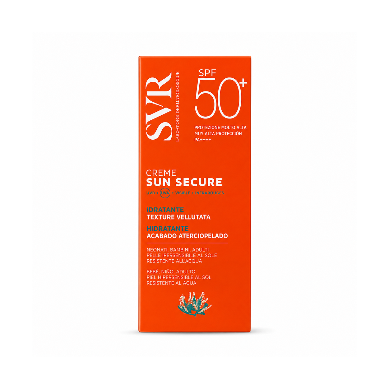 SVR Sun Secure Crème SPF 50+ moisturising face sunscreen cream 50ml offering very high broad-spectrum UV protection for sensitive skin.