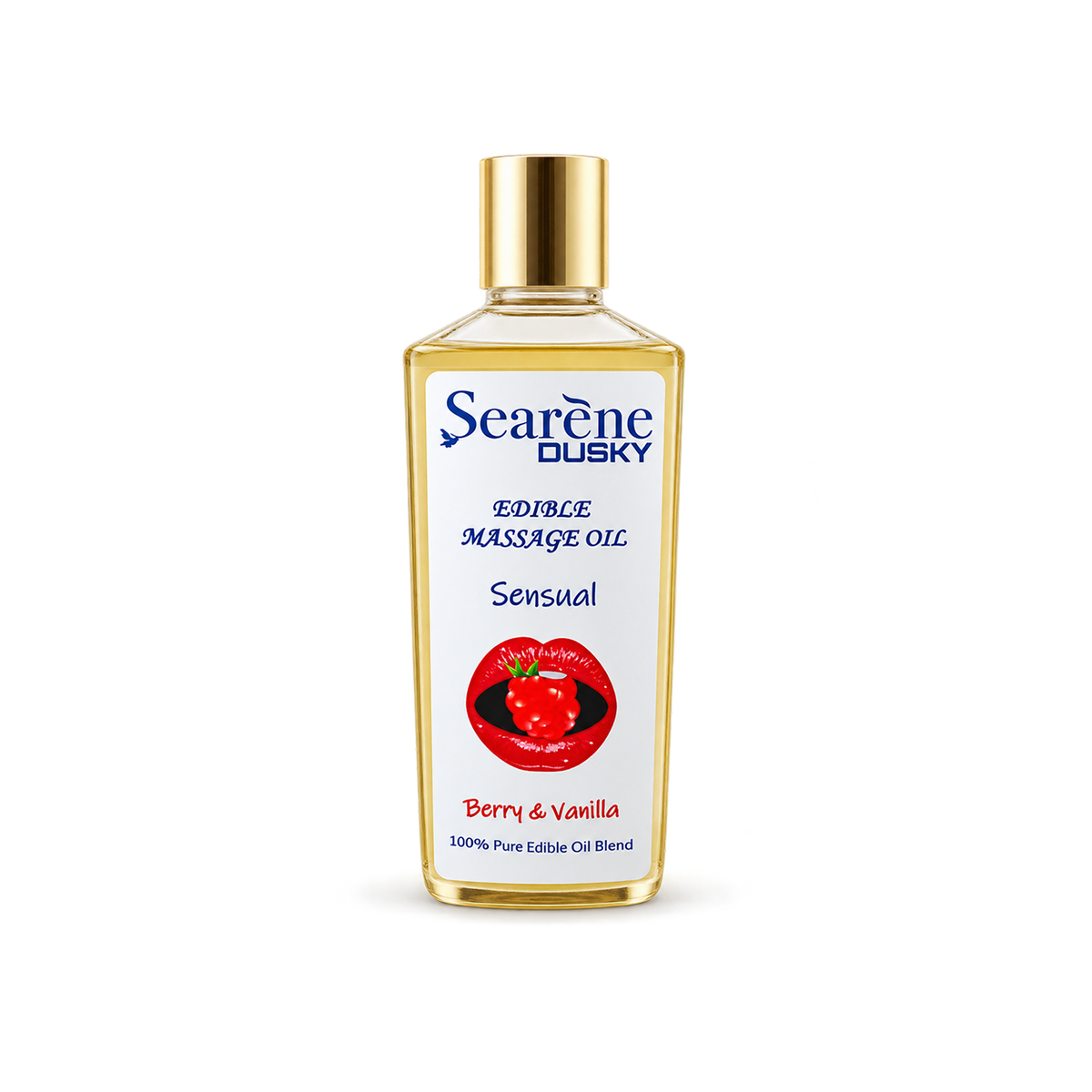 Searène DUSKY Sensual Berry & Vanilla Edible Massage Oil with castor, sunflower and sweet almond oils for skin conditioning