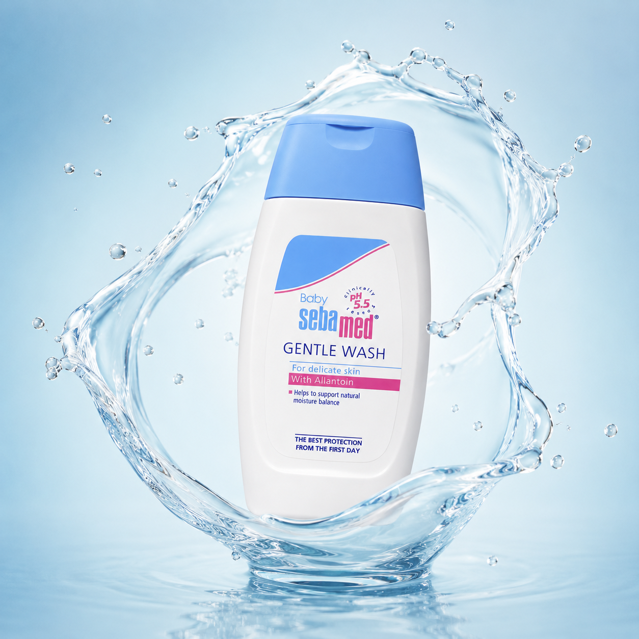 Sebamed Baby Gentle Wash 200ml soap-free baby cleanser for delicate sensitive skin with moisture protection and gentle care