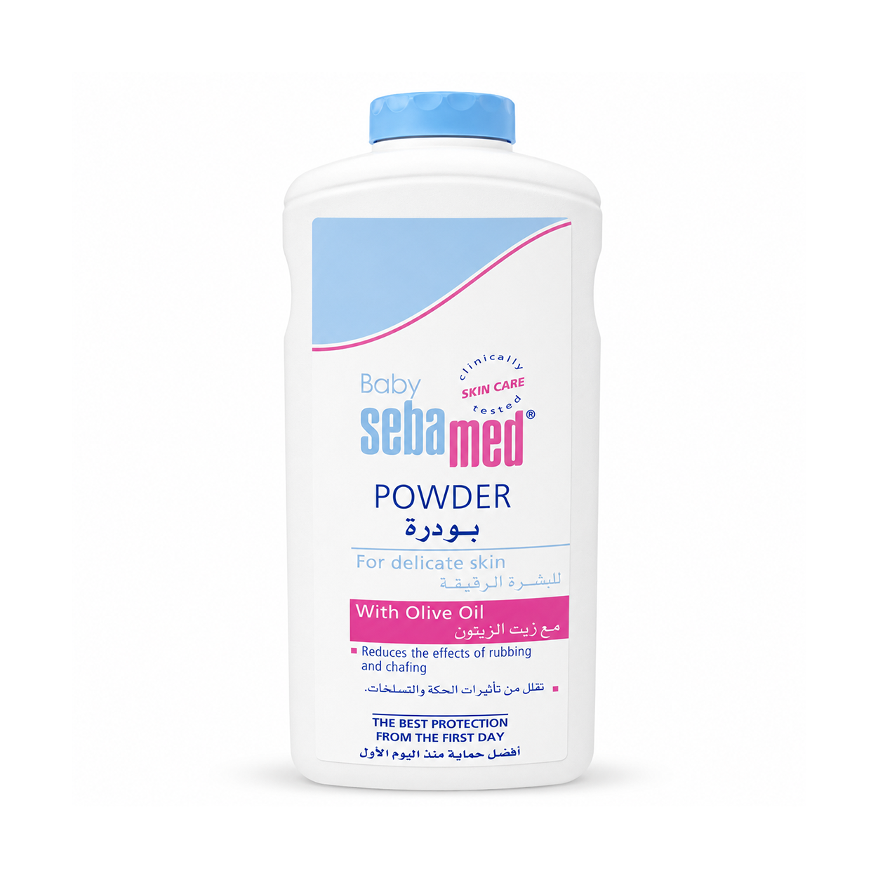 Sebamed Baby Powder With Olive Oil 400g baby body powder for delicate skin protection and reducing rubbing discomfort