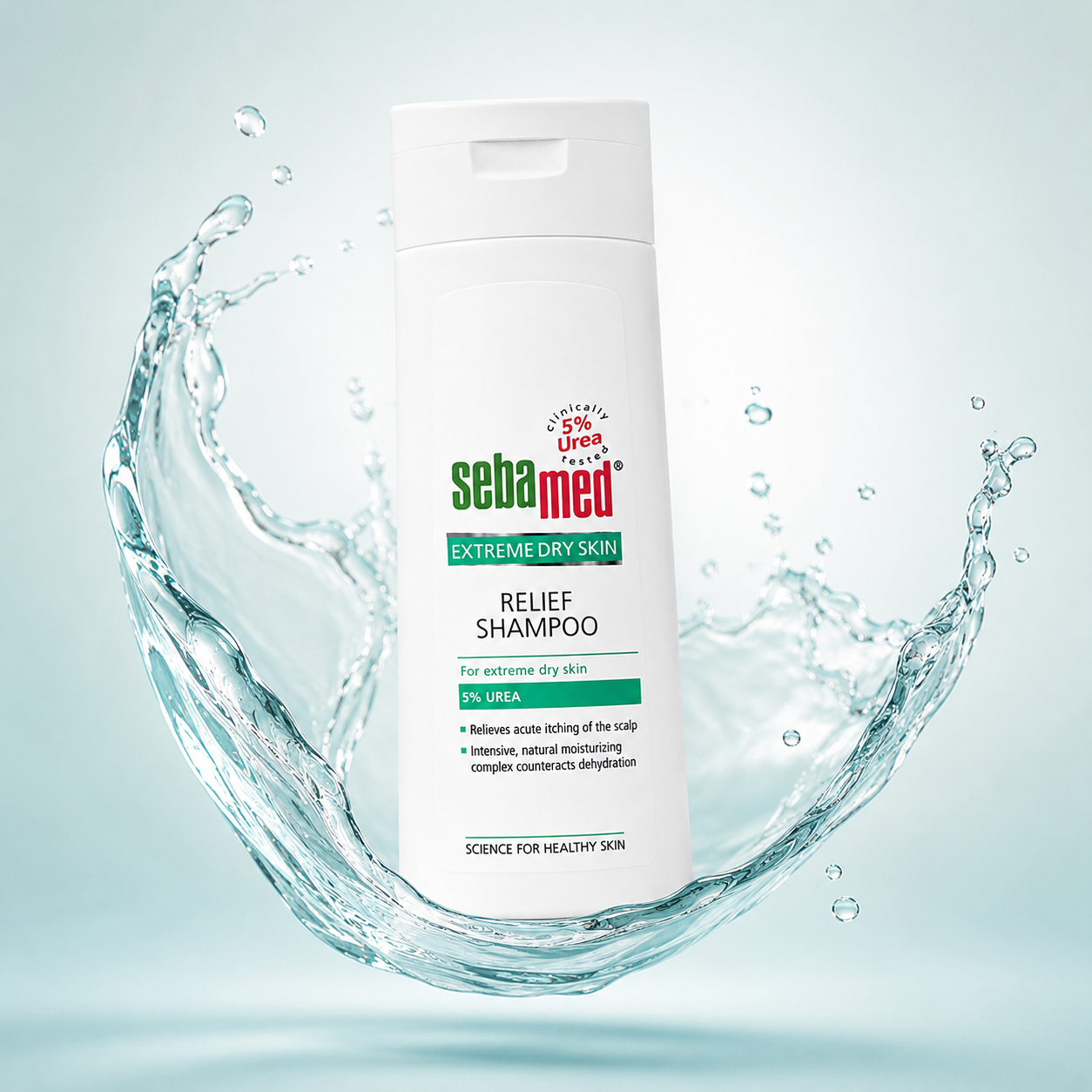 Sebamed Extreme Dry Skin Relief Shampoo 200ml for dry itchy scalp with 5% Urea moisturizing formula for sensitive skin