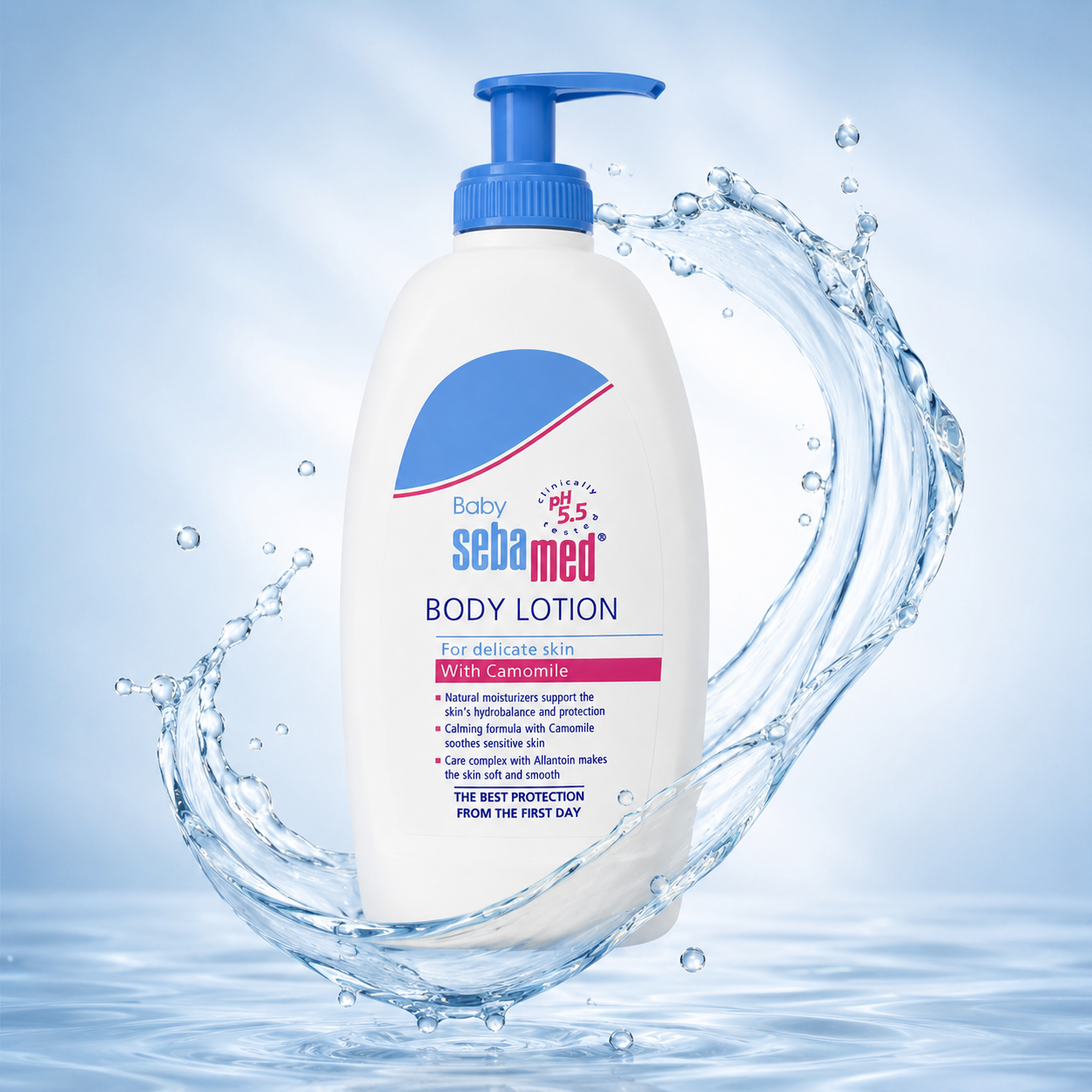 Sebamed Baby Body Lotion With Camomile 200ml for delicate baby skin hydration and daily moisture protection