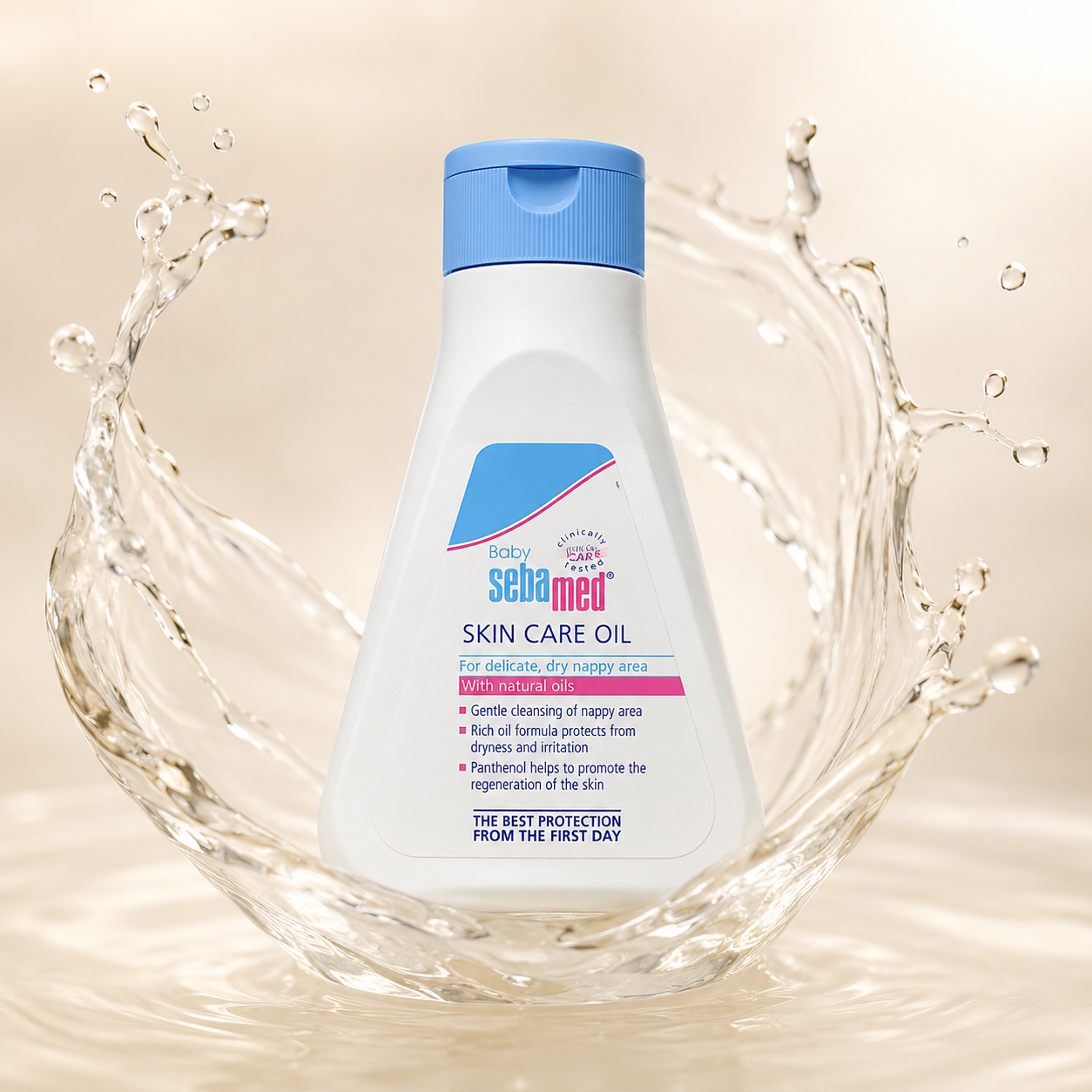 Sebamed Baby Skin Care Oil 150ml bottle for dry and sensitive baby skin with lightweight moisturizing protection