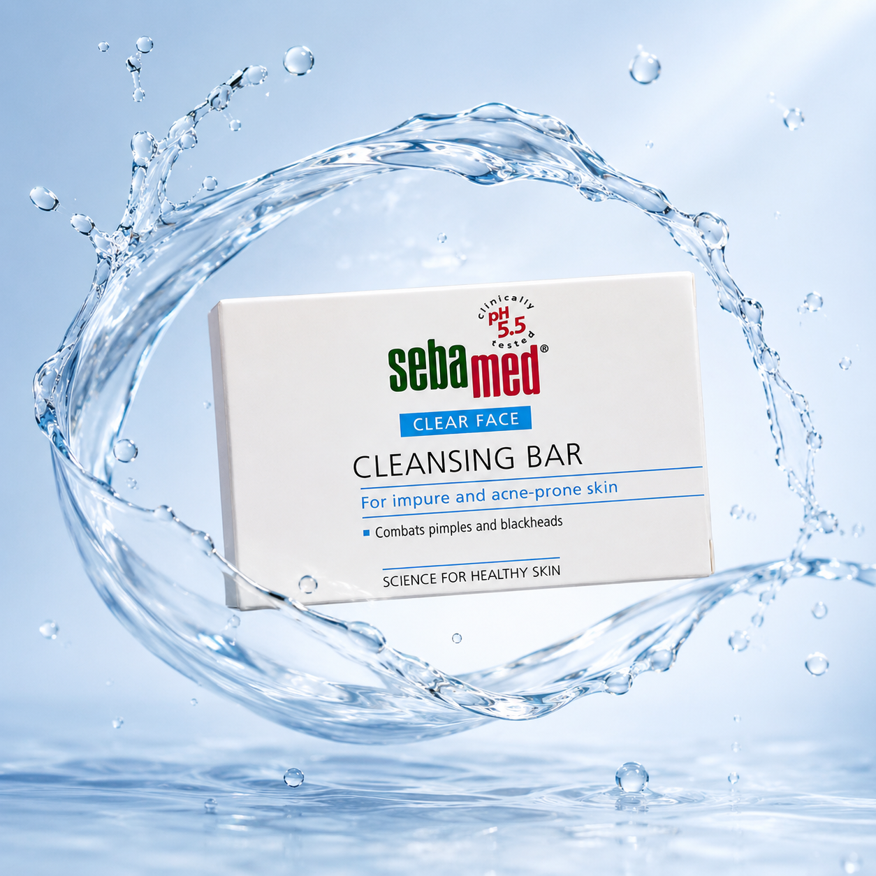 Sebamed Clear Face Cleansing Bar 100g for oily and acne-prone skin helps reduce pimples and blackheads gently