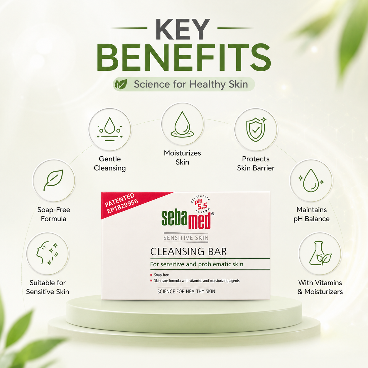 Sebamed Sensitive Skin Cleansing Bar 150g soap-free cleansing bar for sensitive and problematic skin with pH 5.5 balance