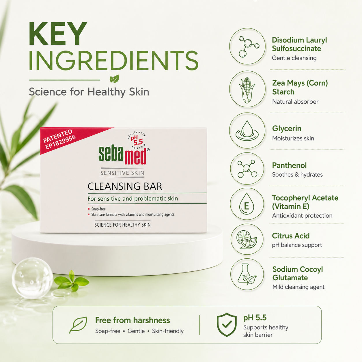 Sebamed Sensitive Skin Cleansing Bar 150g soap-free cleansing bar for sensitive and problematic skin with pH 5.5 balance
