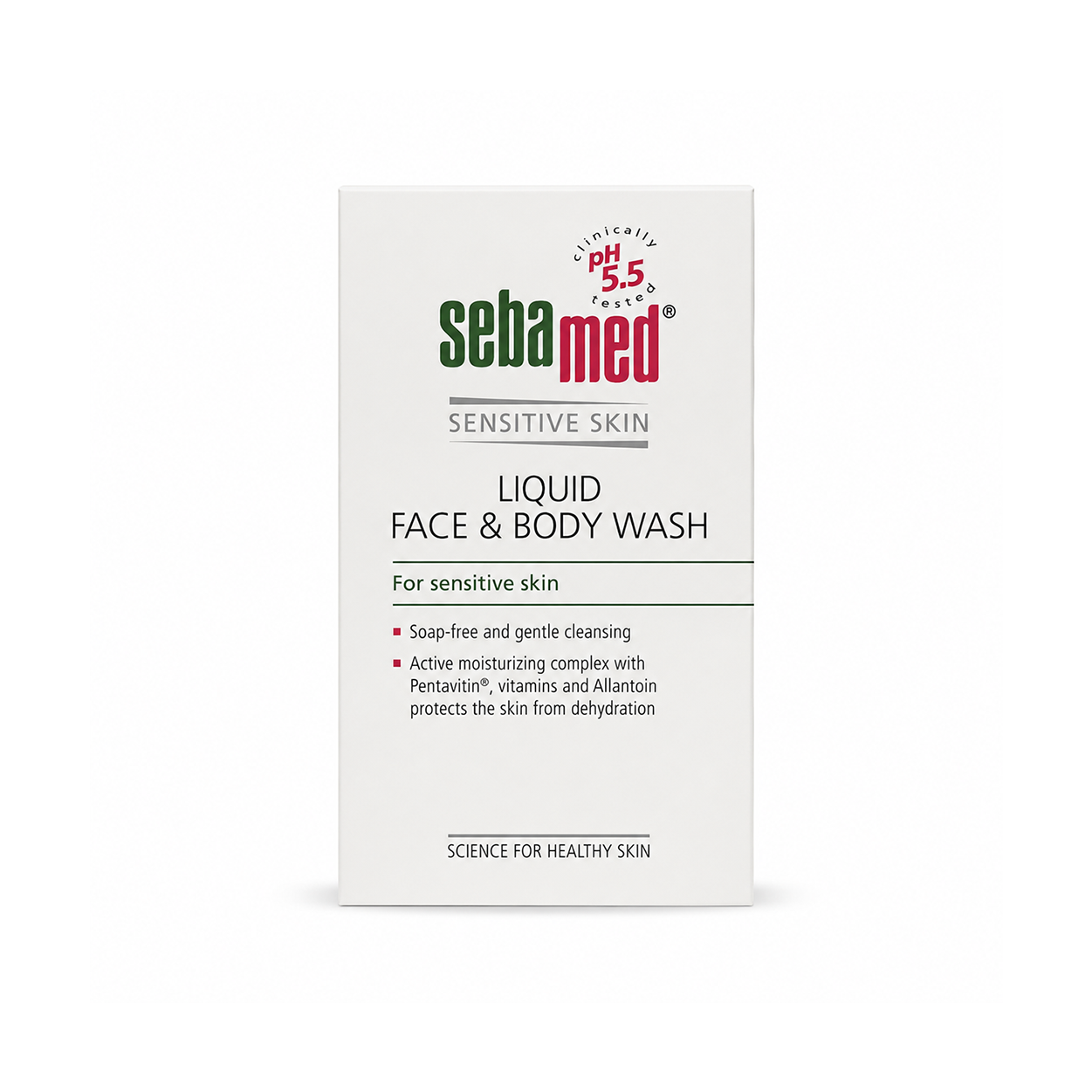 Sebamed Sensitive Skin Liquid Face & Body Wash 200ml soap-free cleanser for gentle daily cleansing and hydration