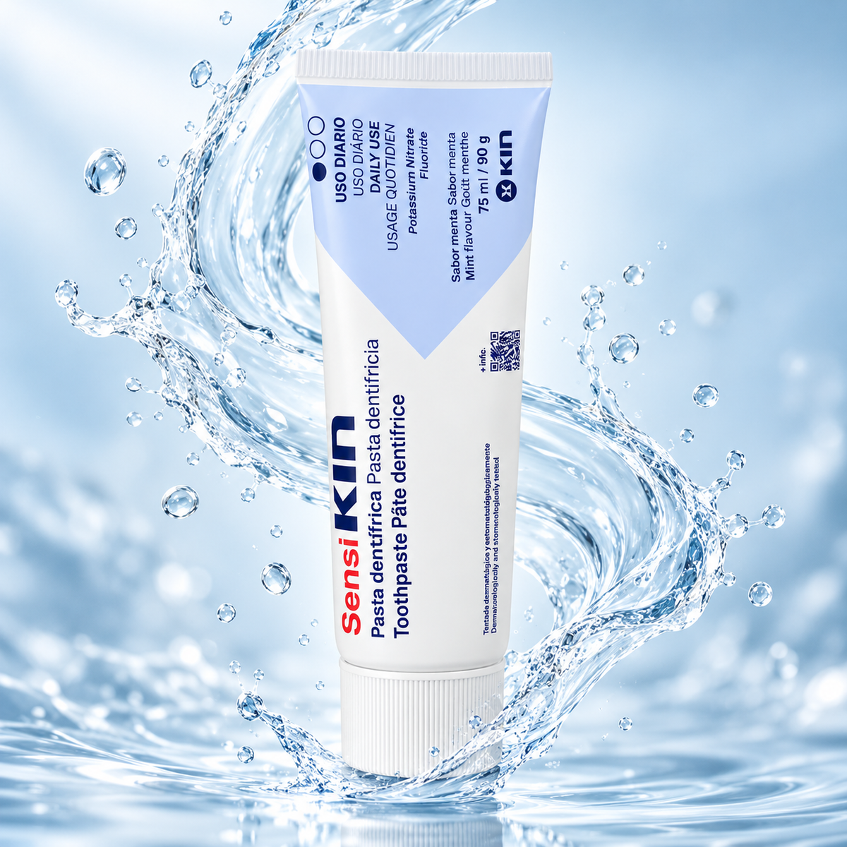 SensiKIN Toothpaste for dental sensitivity, 75 ml / 90 g, with 5% potassium nitrate for daily sensitive teeth care