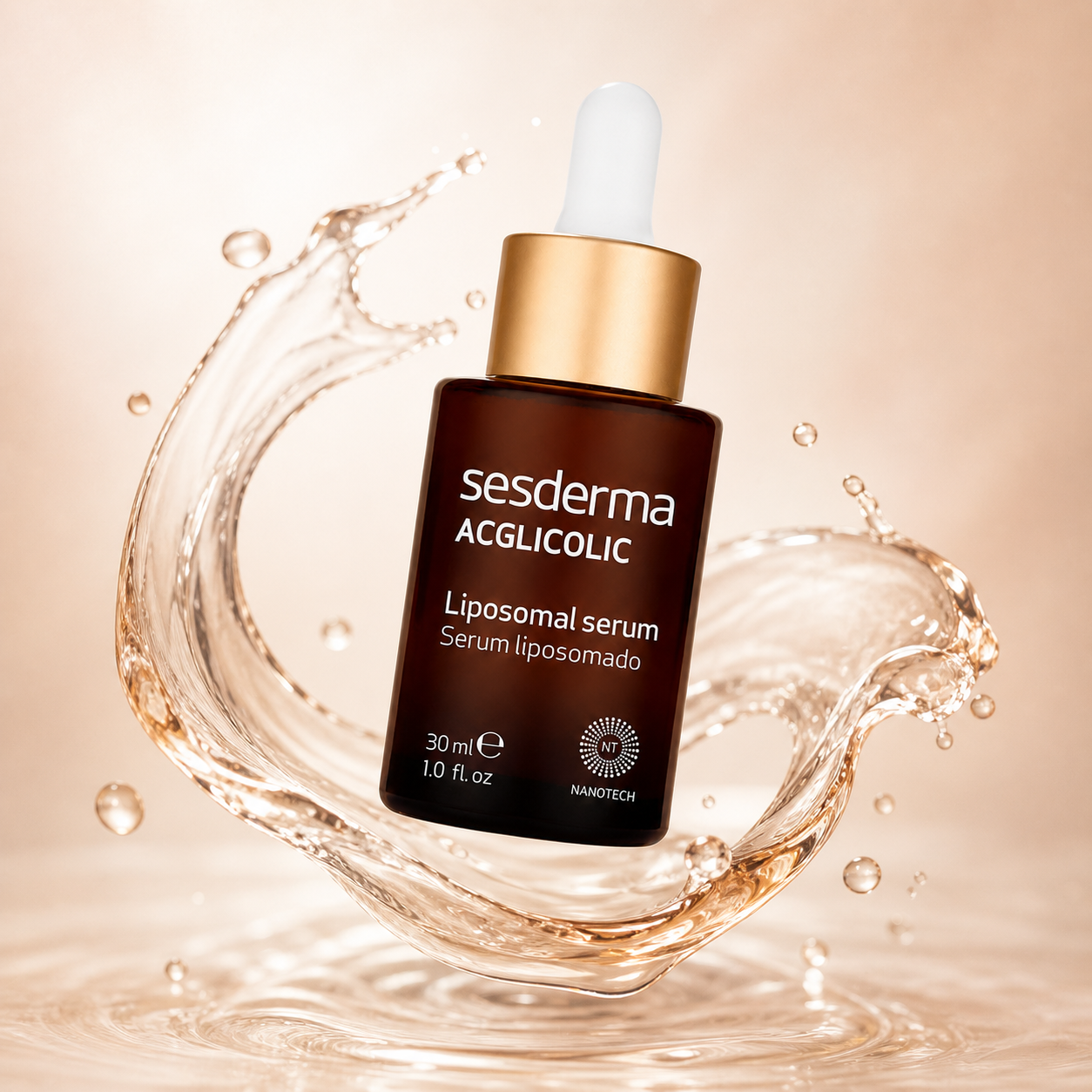 Sesderma Acglicolic Liposomal Serum 30ml exfoliating face serum with glycolic acid for smoother skin texture and improved radiance