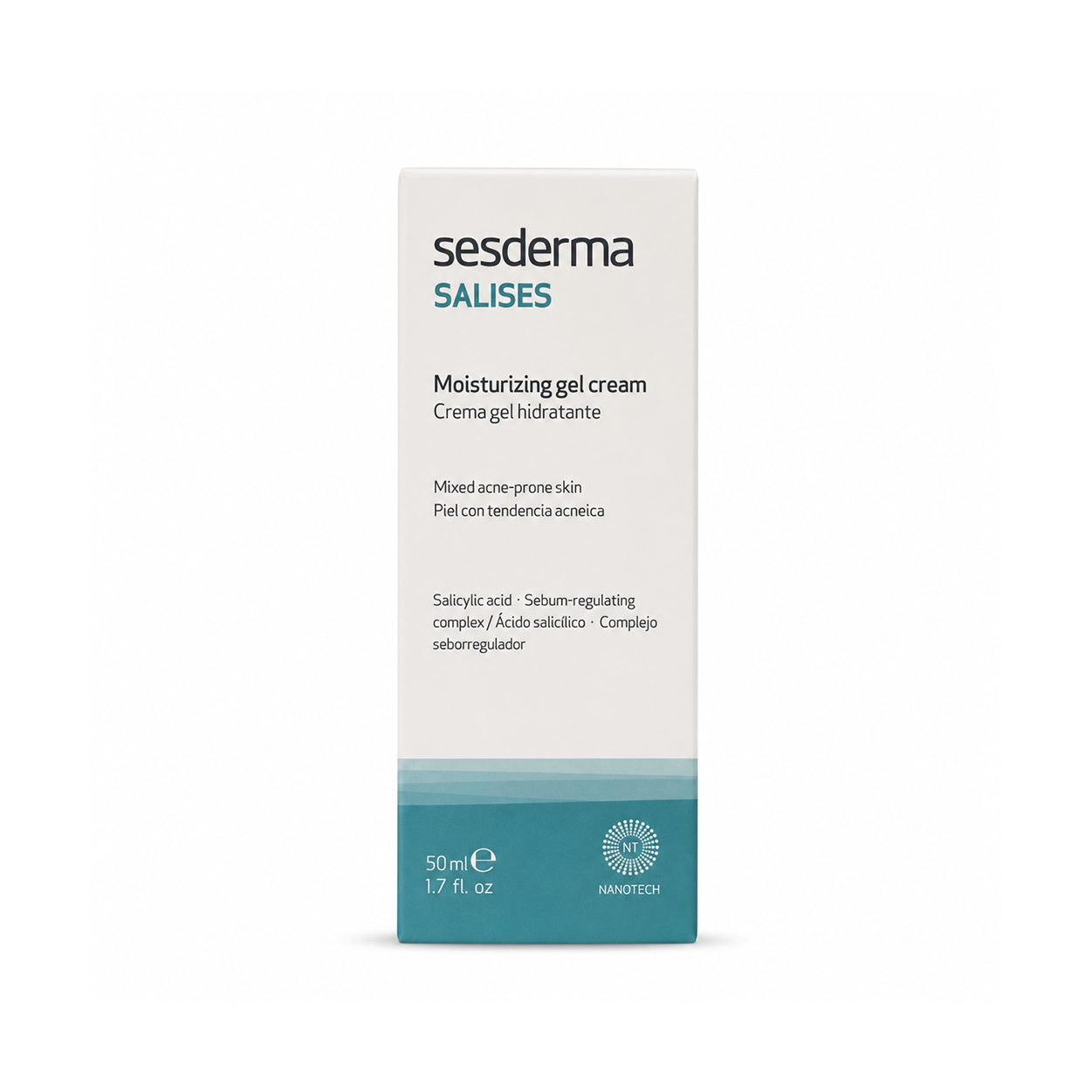 Sesderma Salises Moisturizing Gel Cream 50ml oil-free acne moisturizer helps control excess oil and reduce breakouts for clearer skin