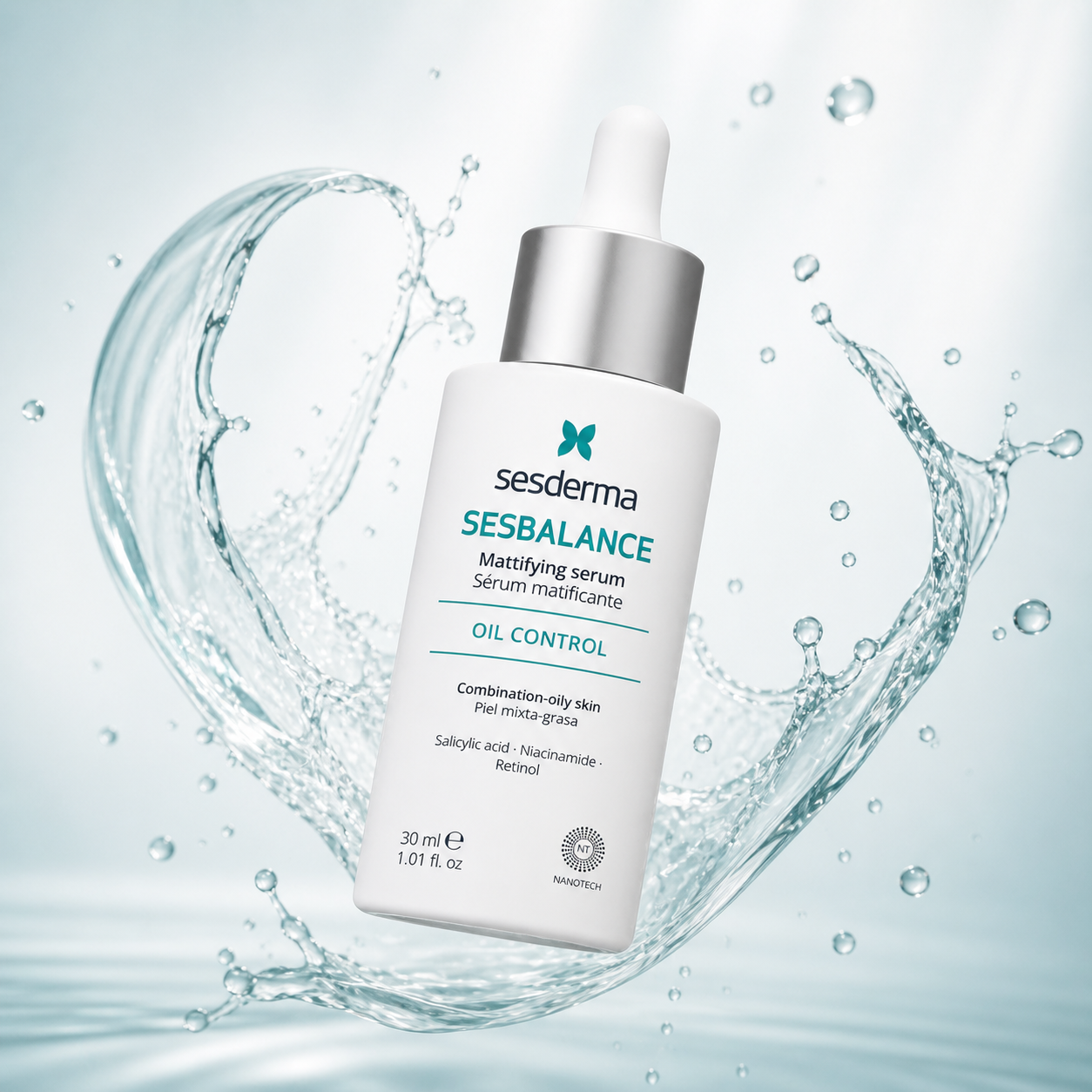 Sesderma Sesbalance Mattifying Serum oil control face serum 30ml for oily acne-prone skin reducing shine and refining pores