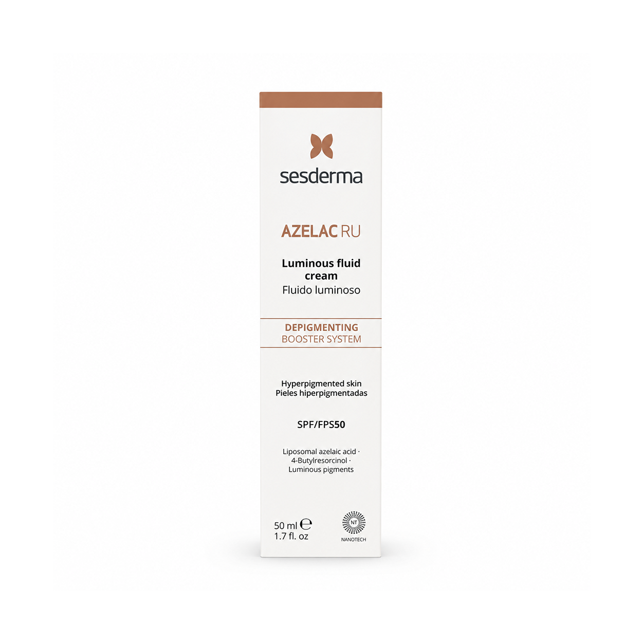 Sesderma Azelac RU Luminous Fluid Cream SPF50 50ml depigmenting sunscreen for dark spots and uneven skin tone
