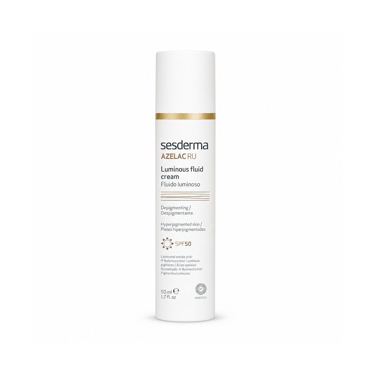 Sesderma Azelac RU Luminous Fluid Cream SPF50 50ml depigmenting sunscreen for dark spots and uneven skin tone