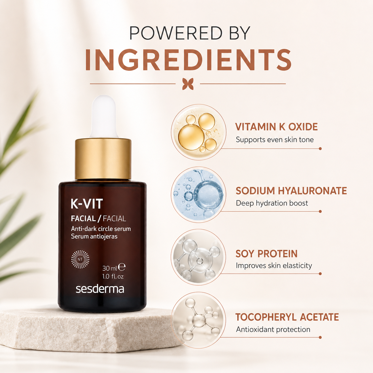 Sesderma K-VIT Facial Anti-Dark Circle Serum 30ml eye serum bottle for reducing dark circles and brightening under-eye skin