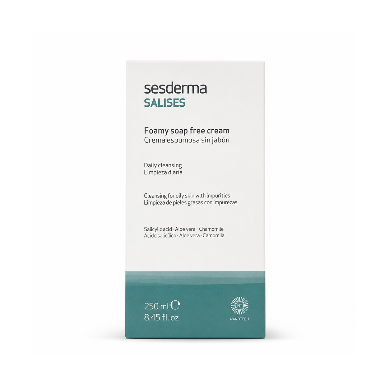 Sesderma Salises Foamy Soap Free Cream acne control face cleanser 250ml for oily skin and deep pore cleansing