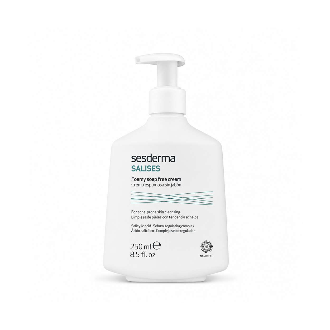 Sesderma Salises Foamy Soap Free Cream acne control face cleanser 250ml for oily skin and deep pore cleansing