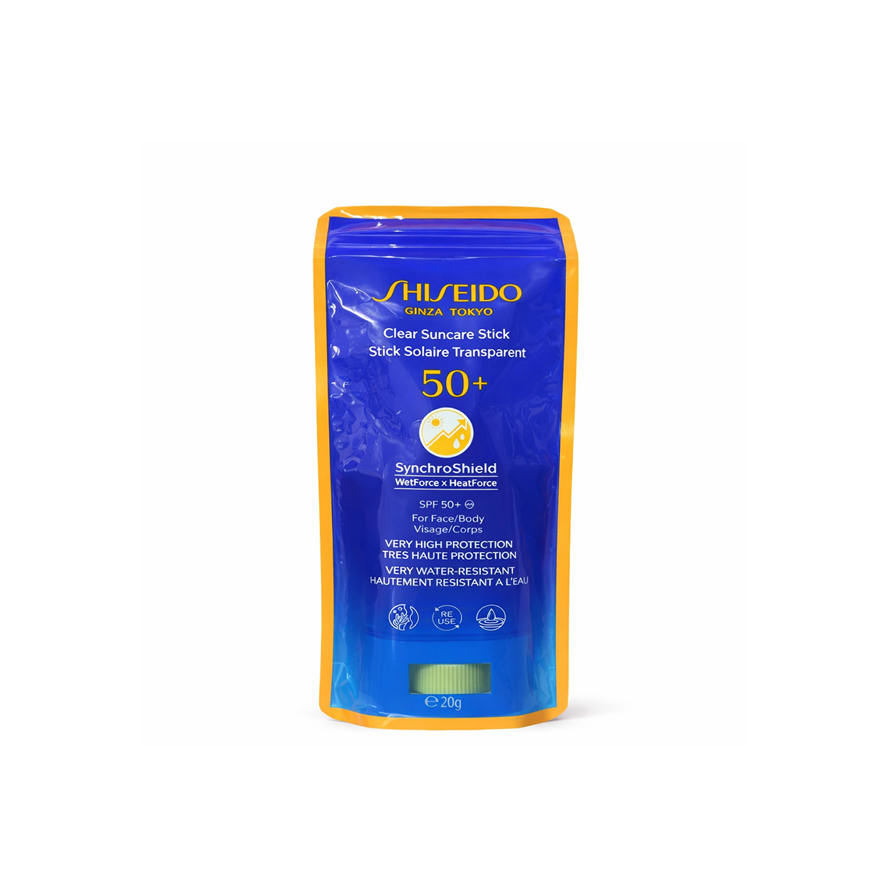 Shiseido Clear Suncare Stick SPF 50+ 20g sunscreen stick for face and body with invisible finish and water-resistant protection