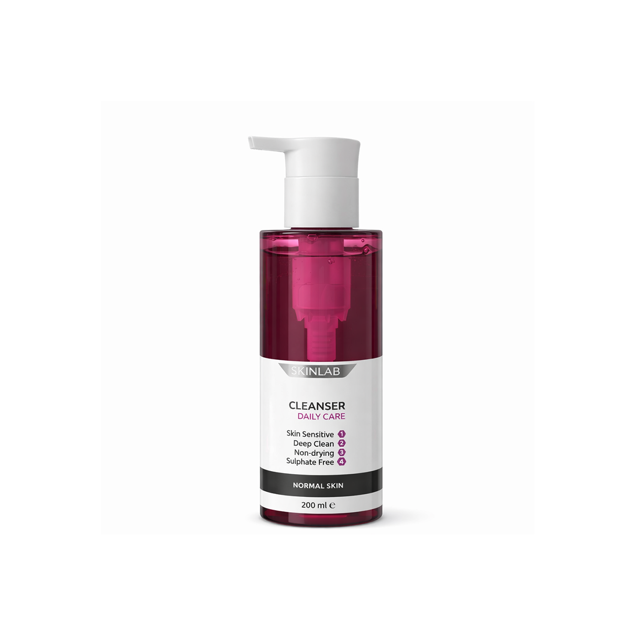 Skinlab Daily Care Cleanser 200ml gentle face cleanser bottle for sensitive skin, hydrating and sulphate-free formula for daily use