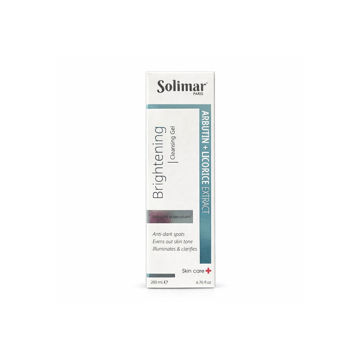 Solimar Paris Brightening Cleansing Gel 200ml face cleanser with arbutin and licorice for dark spots and uneven skin tone