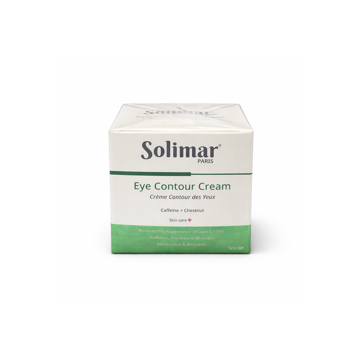 Solimar Paris Eye Contour Cream 50ml under eye cream for dark circles and puffiness with caffeine and niacinamide