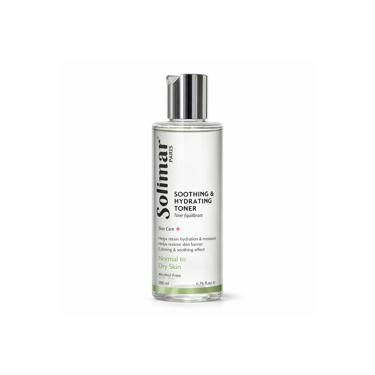 Solimar Paris Soothing Hydrating Toner 200ml facial toner bottle for dry skin hydration and soothing sensitive skin