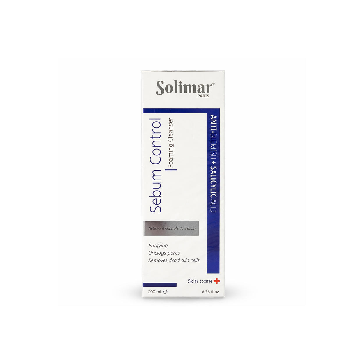 Solimar Paris Sebum Control Foaming Cleanser 200ml acne control face wash with salicylic acid for oily skin and deep pore cleansing