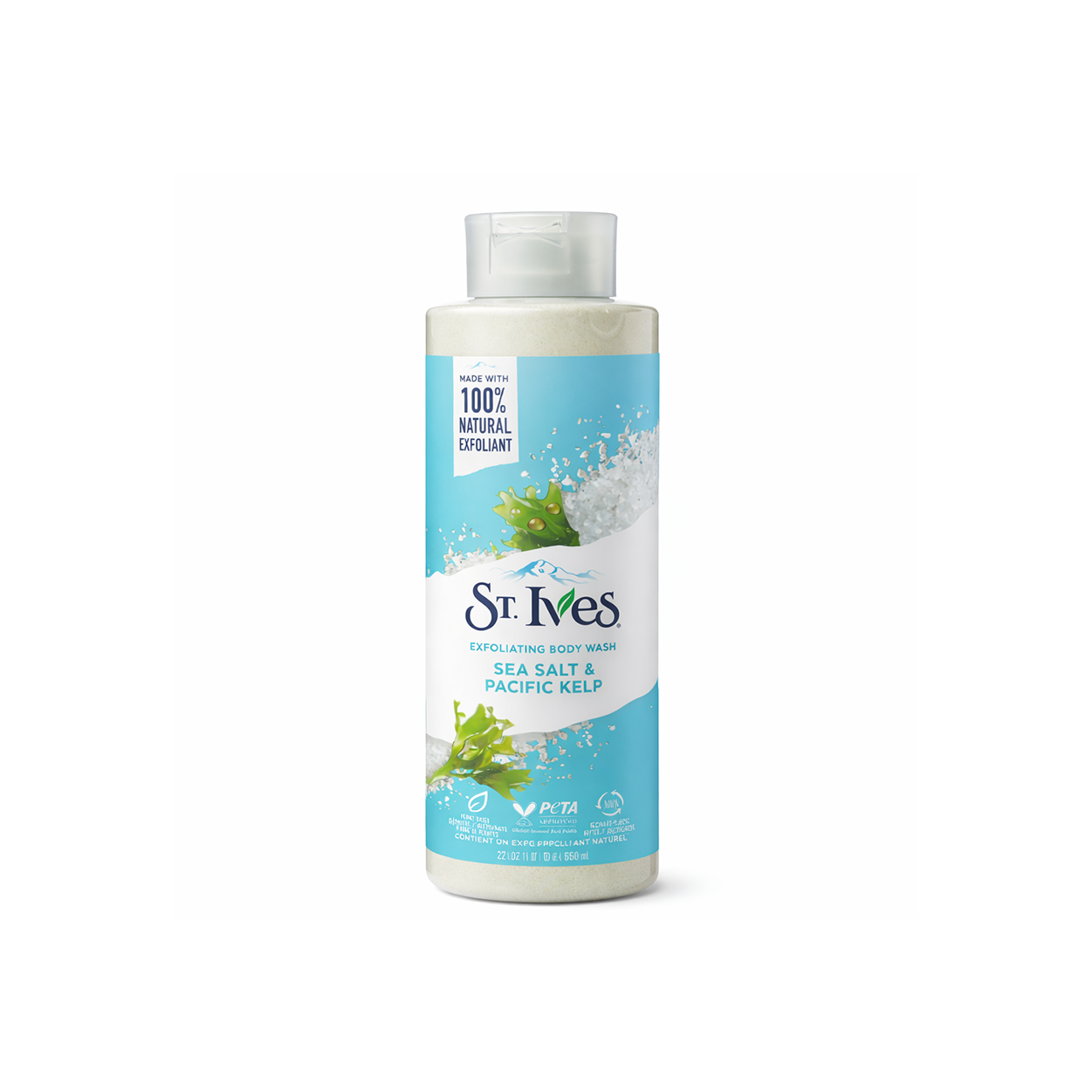 St. Ives Exfoliating Body Wash Sea Salt & Pacific Kelp 650ml bottle for smoothing and cleansing skin