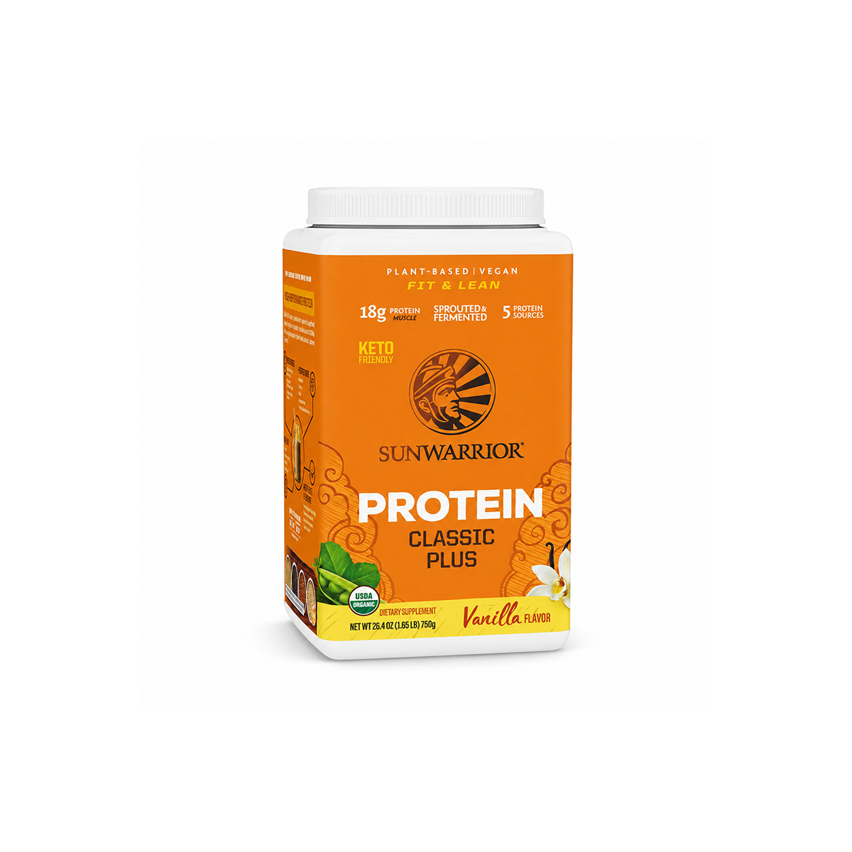 Sunwarrior Protein Classic Plus Vanilla Flavor 750g plant-based vegan protein powder for muscle support