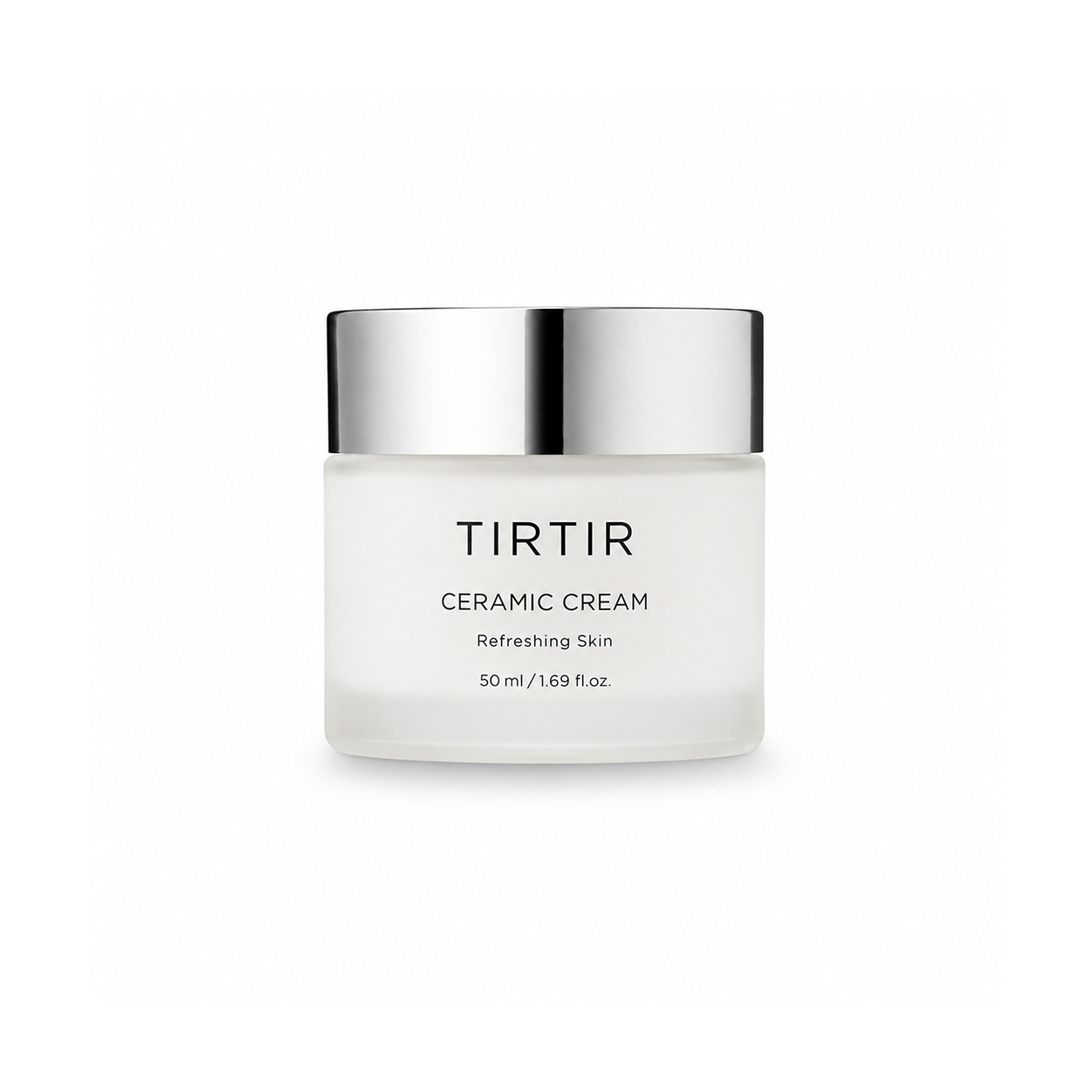 TIRTIR Ceramic Cream Refreshing Skin 50ml face moisturizer jar for deep hydration and skin barrier repair on white background