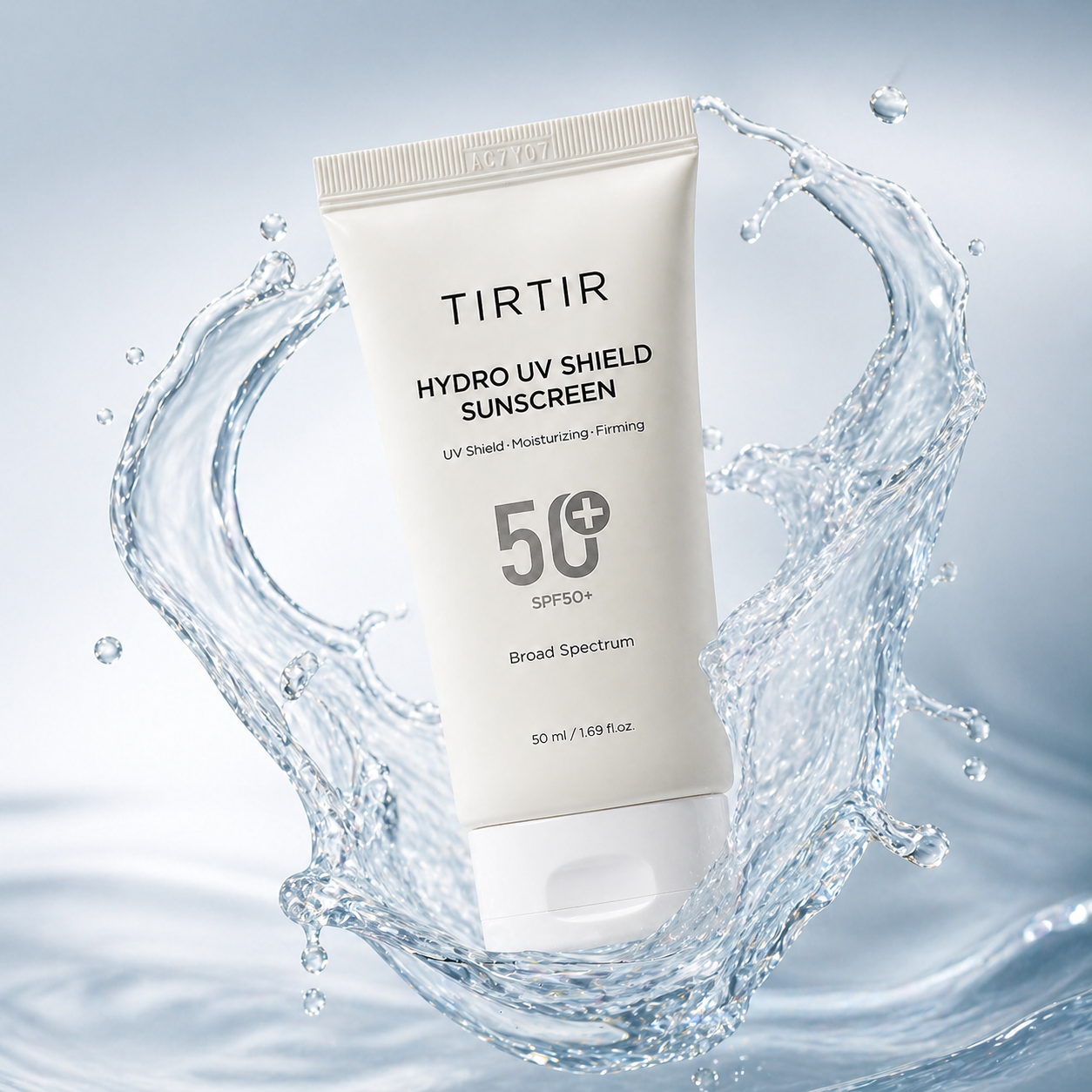 TIRTIR Hydro UV Shield Sunscreen SPF50+ 50ml face sunscreen providing broad spectrum UV protection with hydrating lightweight finish