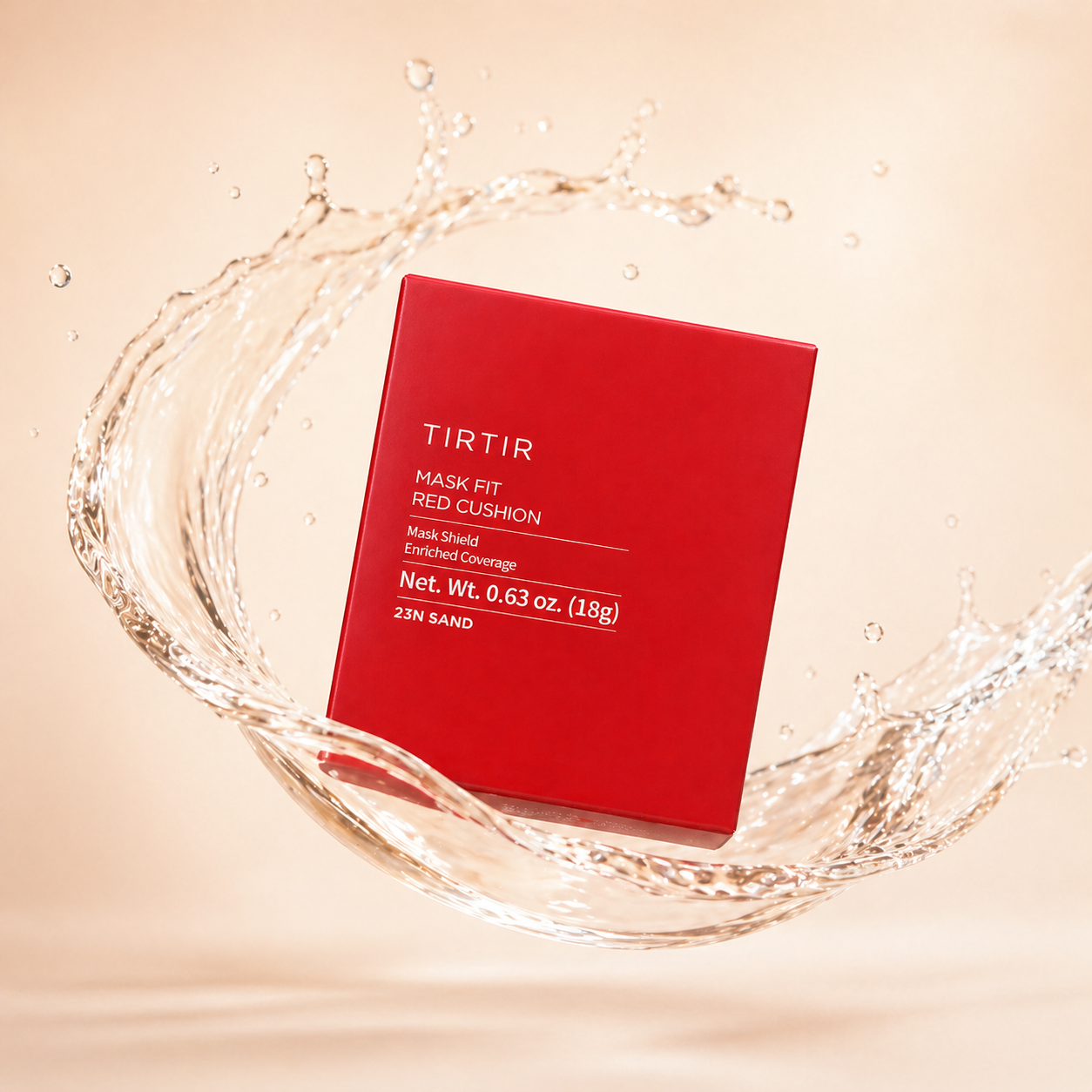 TIRTIR Mask Fit Red Cushion 23N Sand cushion foundation 18g with full coverage formula for smooth, long-lasting and even skin tone finish