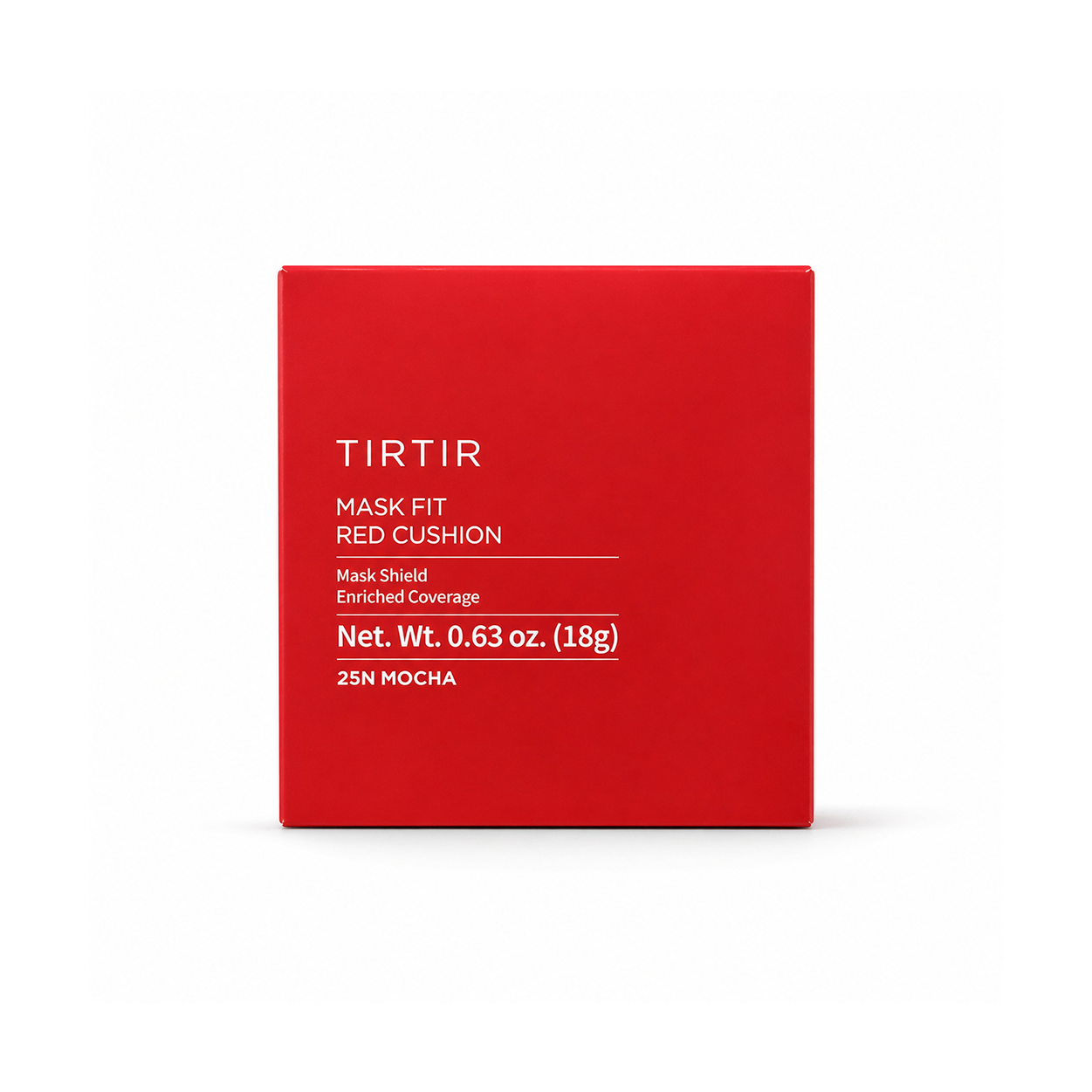 TIRTIR Mask Fit Red Cushion 25N Mocha cushion foundation 18g providing full coverage for uneven skin tone with a smooth finish