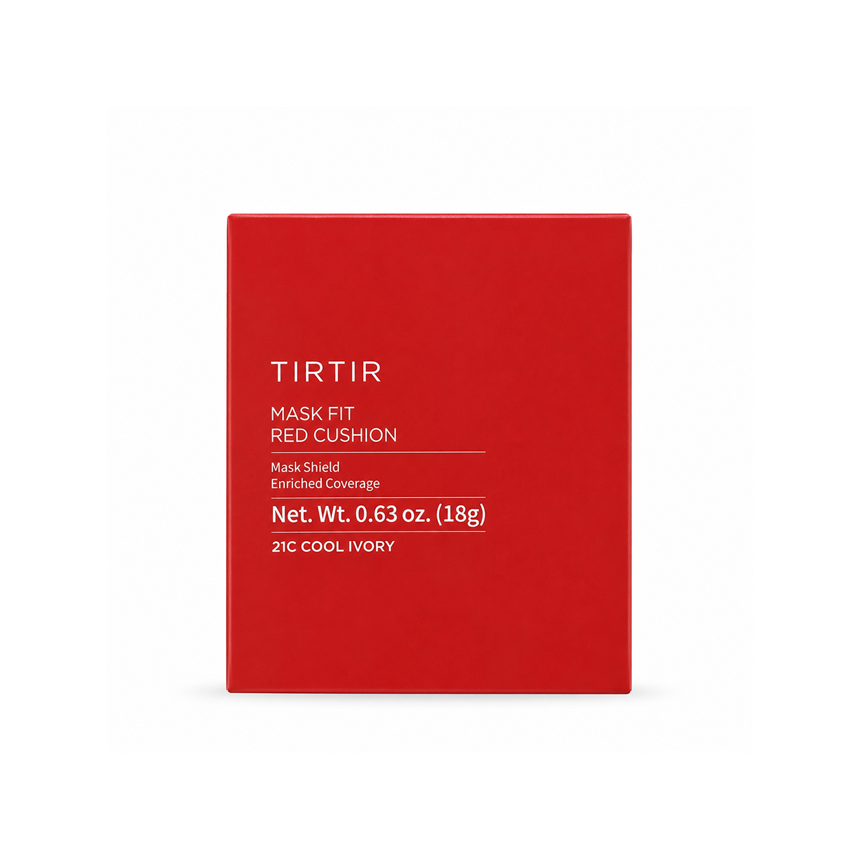 TIRTIR Mask Fit Red Cushion 21C Cool Ivory 18g cushion foundation with enriched coverage and smooth finish
