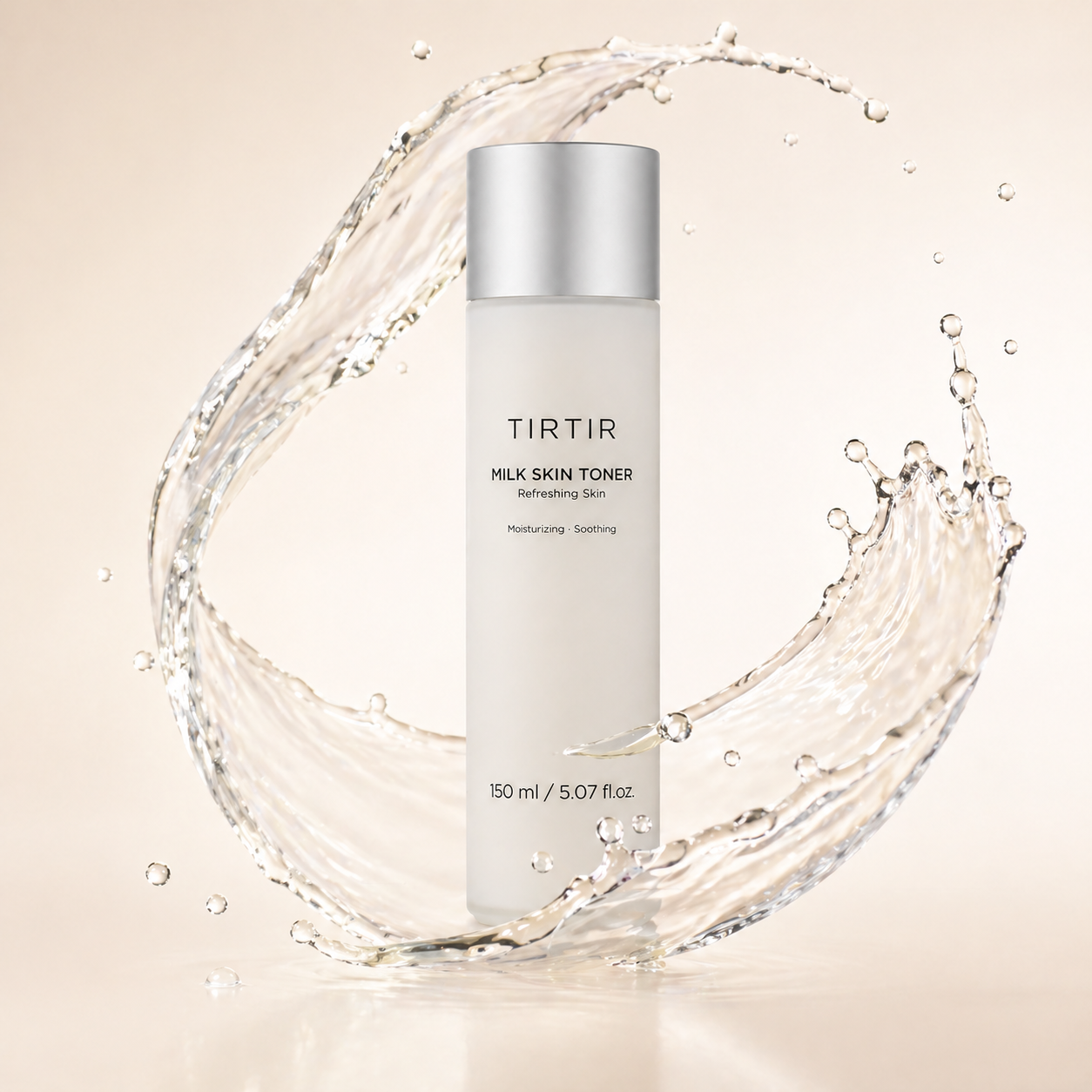 TIRTIR Milk Skin Toner hydrating face toner 150ml bottle for sensitive skin, designed to soothe irritation and improve skin hydration