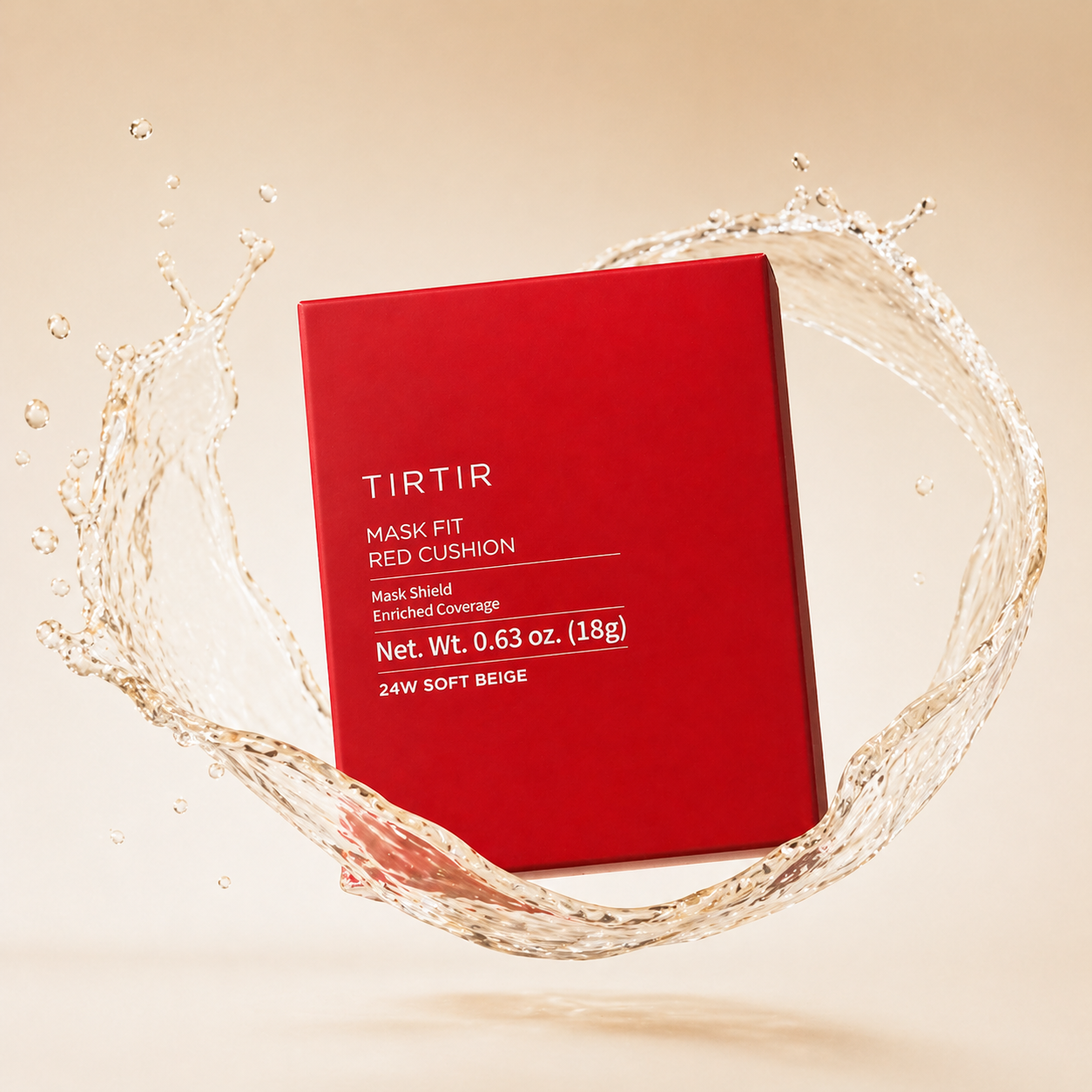 TIRTIR Mask Fit Red Cushion 24W Soft Beige cushion foundation 18g for full coverage and smooth even skin finish