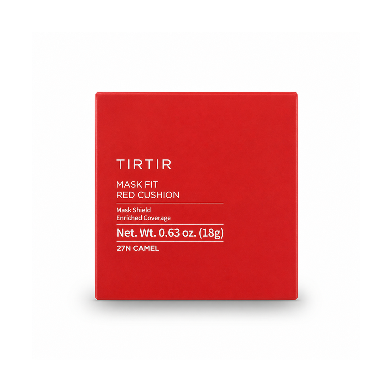 TIRTIR Mask Fit Red Cushion 27N Camel 18g compact cushion foundation offering full coverage and smooth long-lasting finish