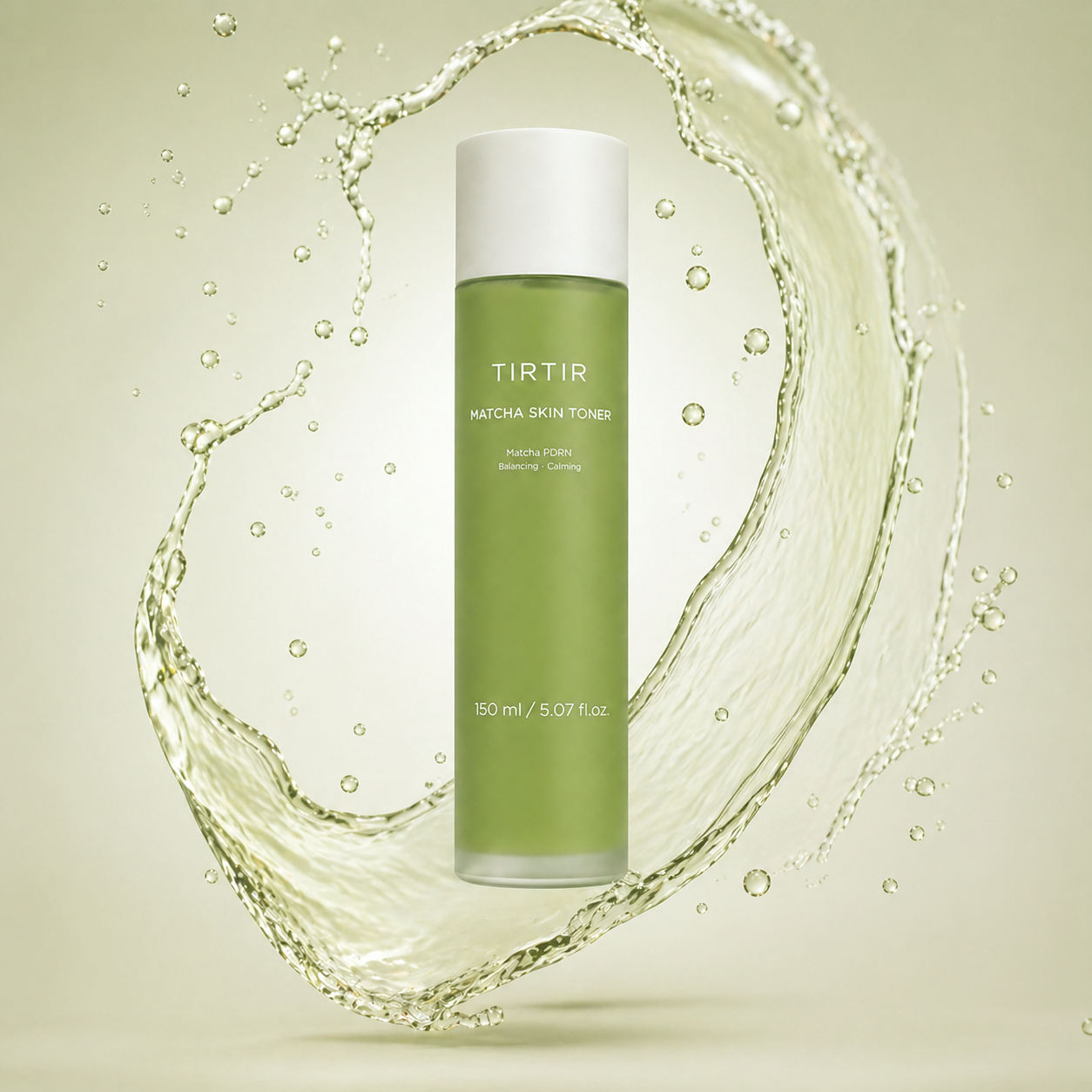 TIRTIR Matcha Skin Toner facial toner 150ml bottle, lightweight hydrating formula for soothing and balancing sensitive skin
