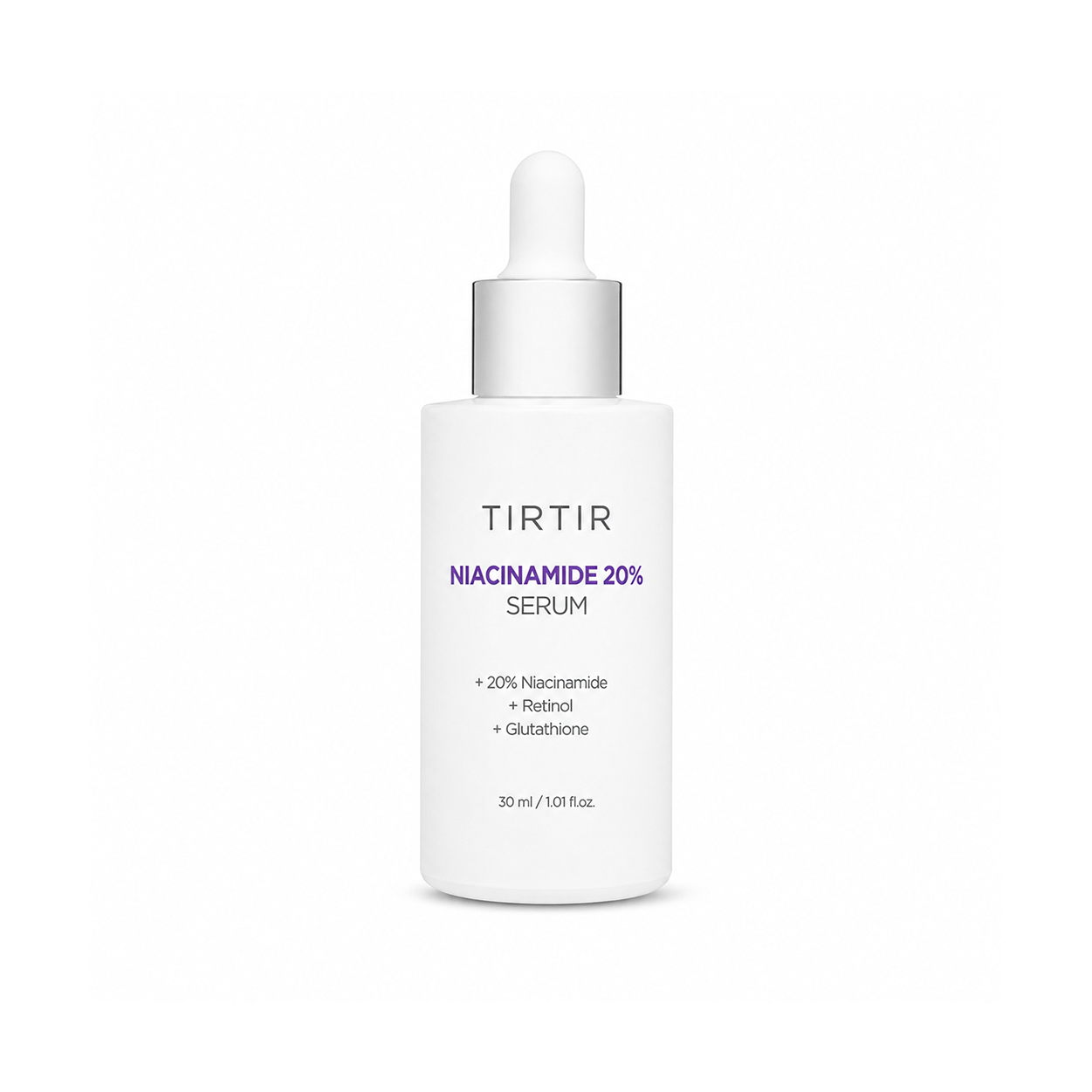 TIRTIR Niacinamide 20% Serum 30ml face serum for pore refining and skin brightening in a white dropper bottle