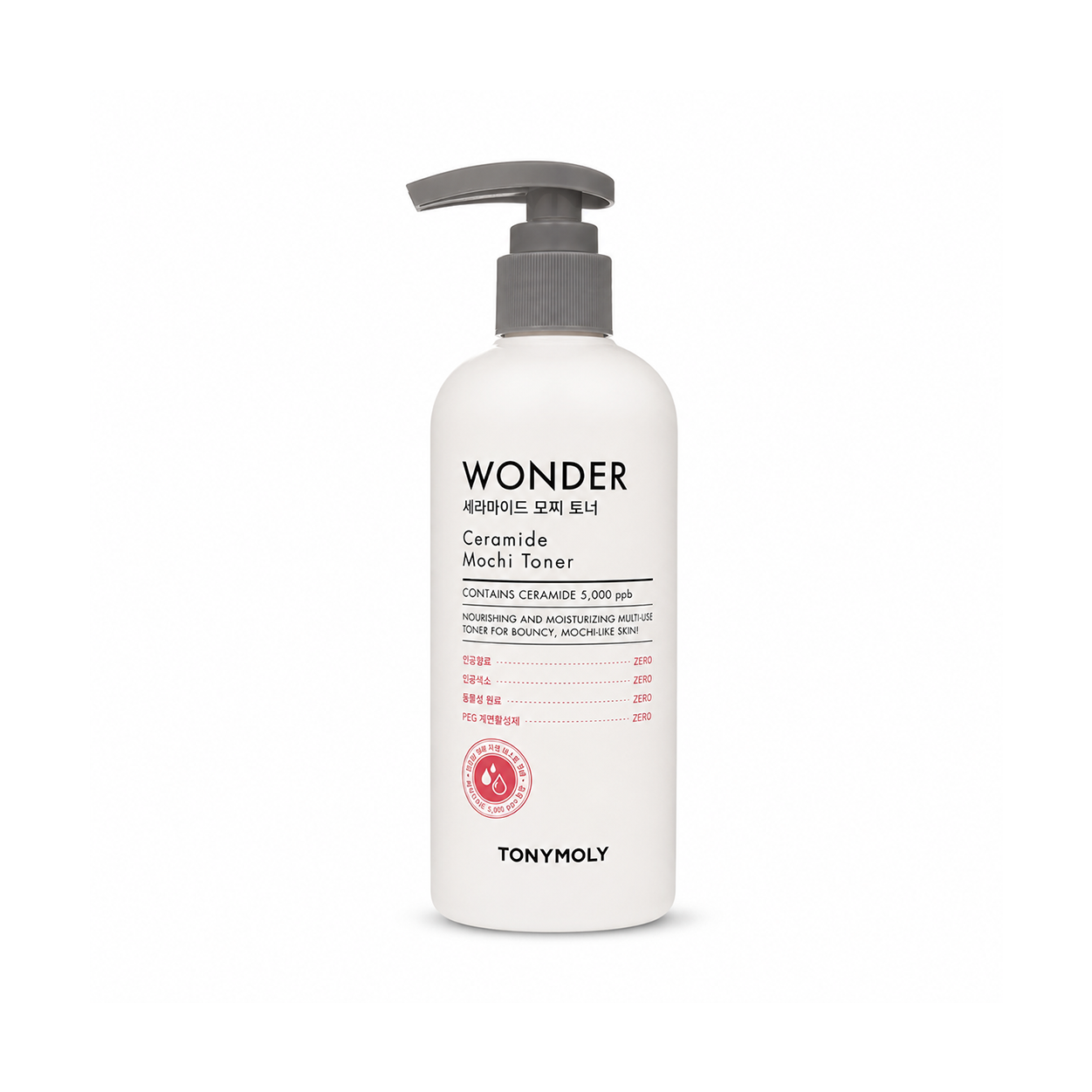 TONYMOLY Wonder Ceramide Mochi Toner 500ml hydrating face toner for dry sensitive skin and moisture barrier care