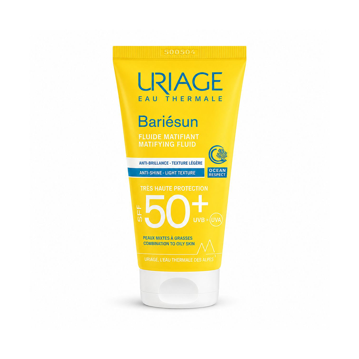 Uriage Bariésun Matifying Fluid SPF 50+ 50ml facial sunscreen for combination to oily skin with lightweight matte finish and high UV protection