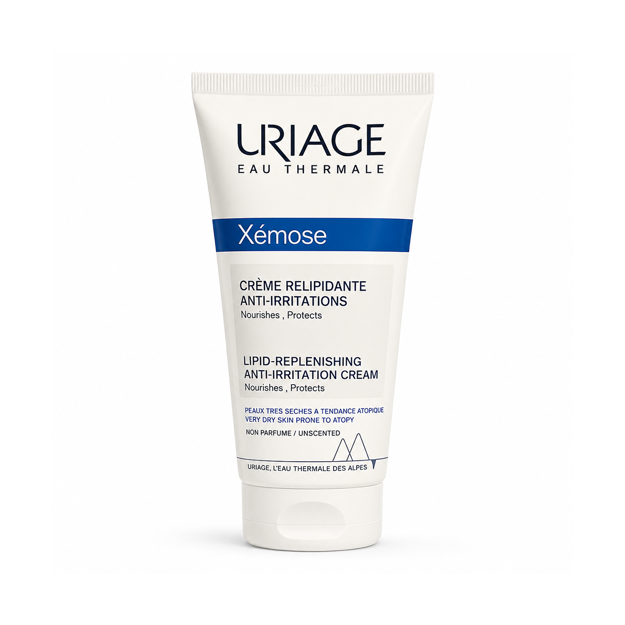 Uriage Xémose Lipid-Replenishing Anti-Irritation Cream 200ml tube for very dry and atopy-prone skin, helping nourish and repair the skin barrier.