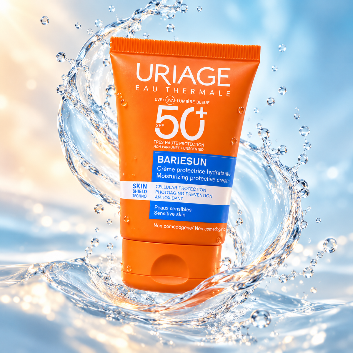 Uriage Bariésun Moisturizing Protective Cream SPF 50+ facial sunscreen for sensitive skin, 50ml, with very high UV protection