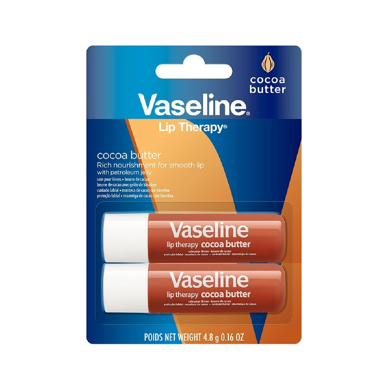 Vaseline Lip Therapy Cocoa Butter 4.8G*2'S
