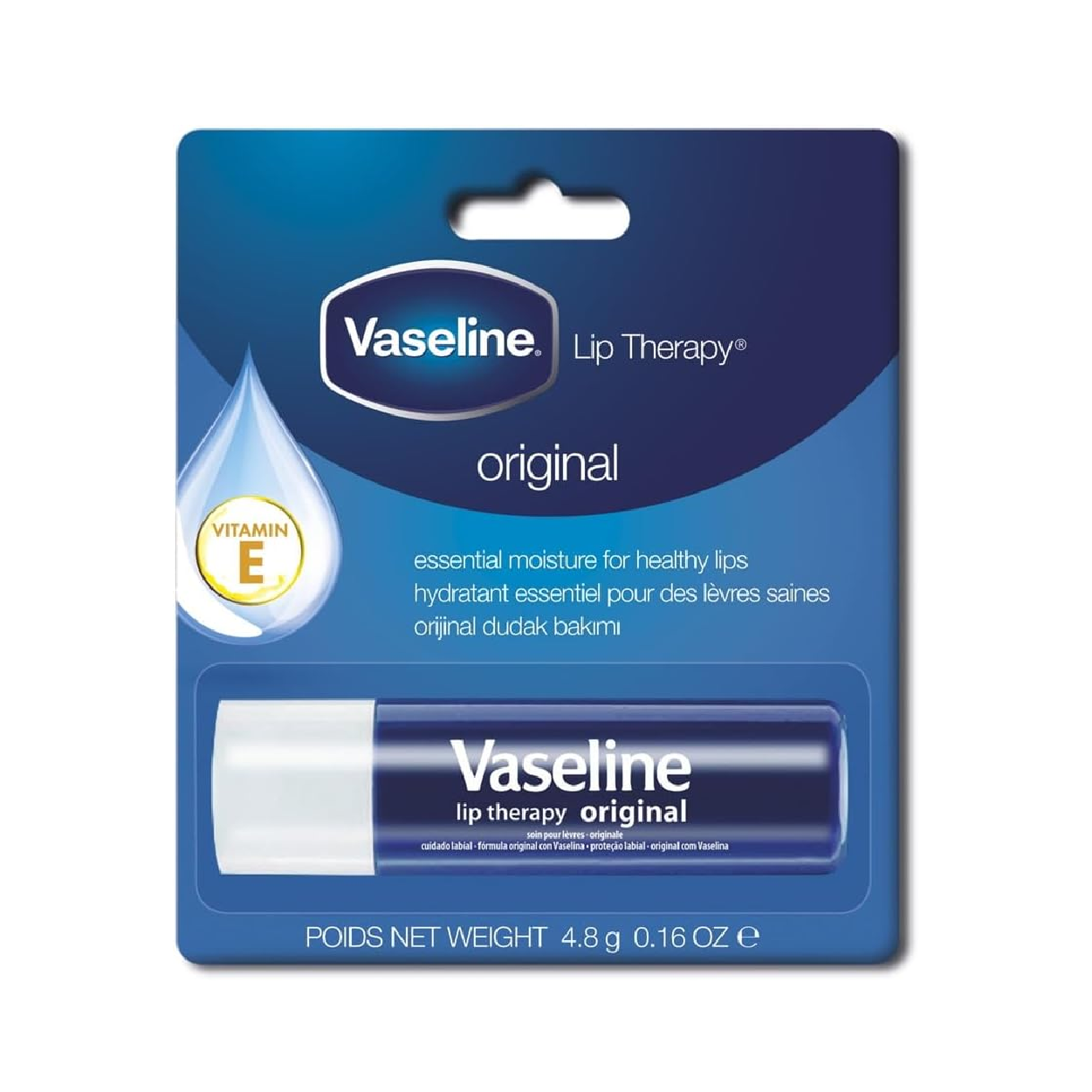Vaseline Lip Balm Orig.W/Vit.E 4.8G
